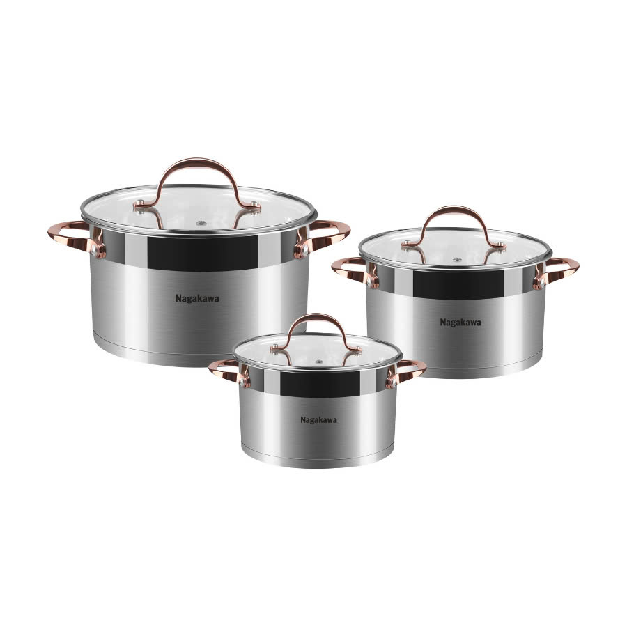 Bộ nồi inox Nagakawa NAG1352 - Phân phối chính hãng