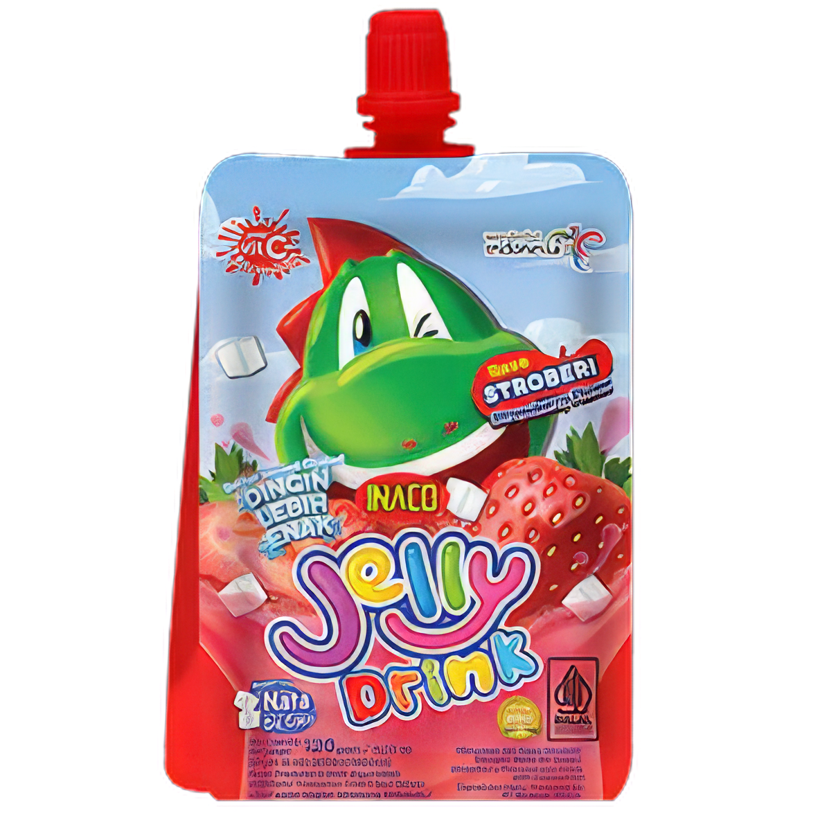 Thùng 10 gói (5 túi x 120g) INACO Jelly Drink Strawberry - Nước thạch dâu tây