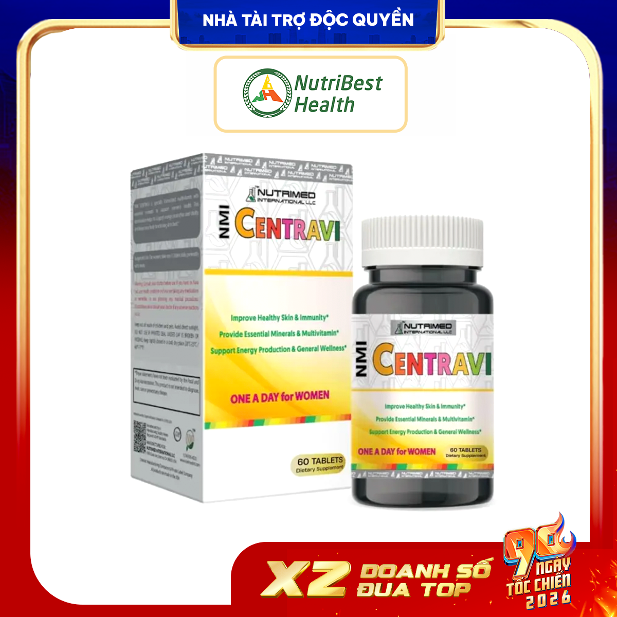 Thực phẩm bảo vệ sức khỏe NMI Centravi Nữ Giới (60 viên)