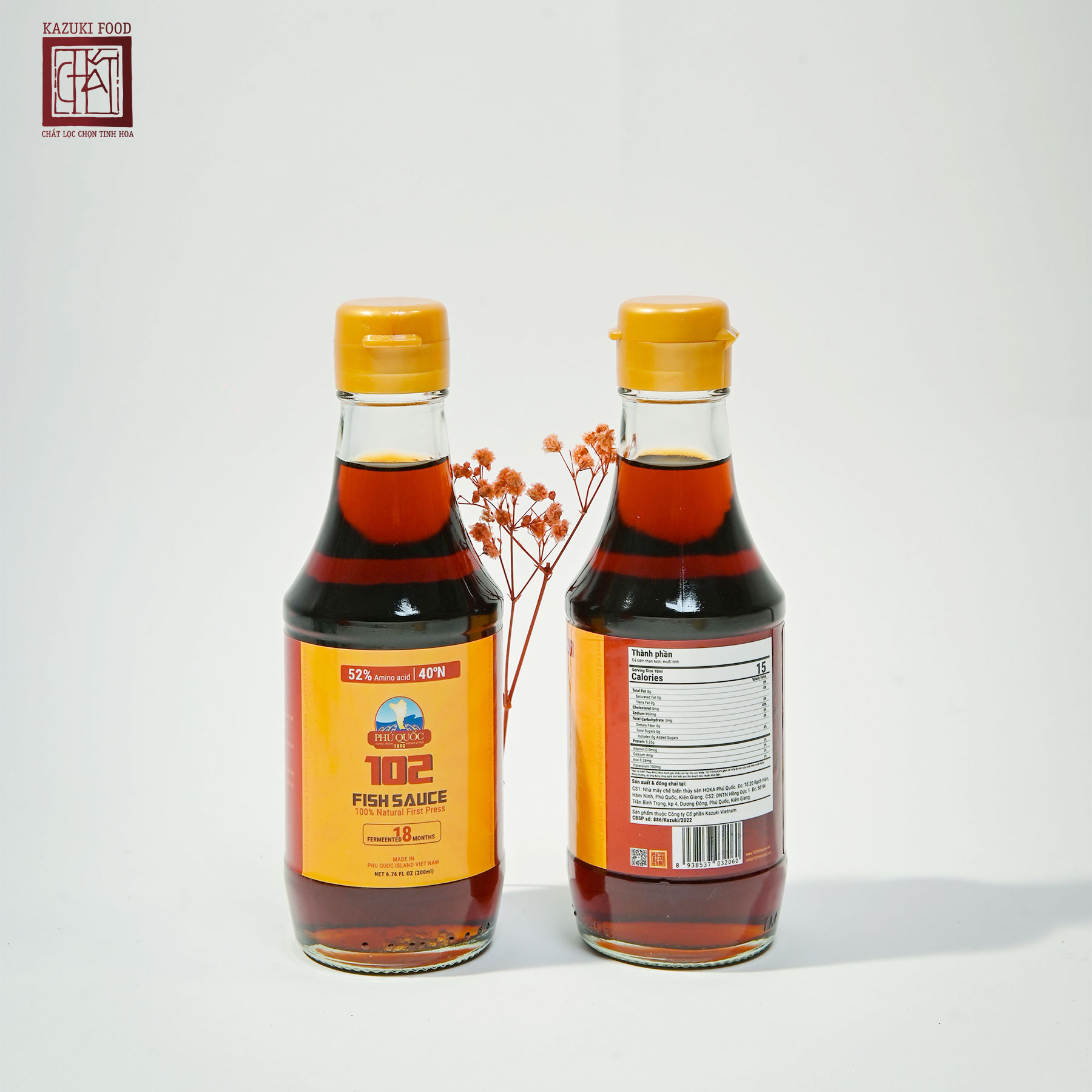 Nước mắm nguyên chất 102 FISH SAUCE (2 chai x 200ml/ 1 chai) - Phân phối chính hãng