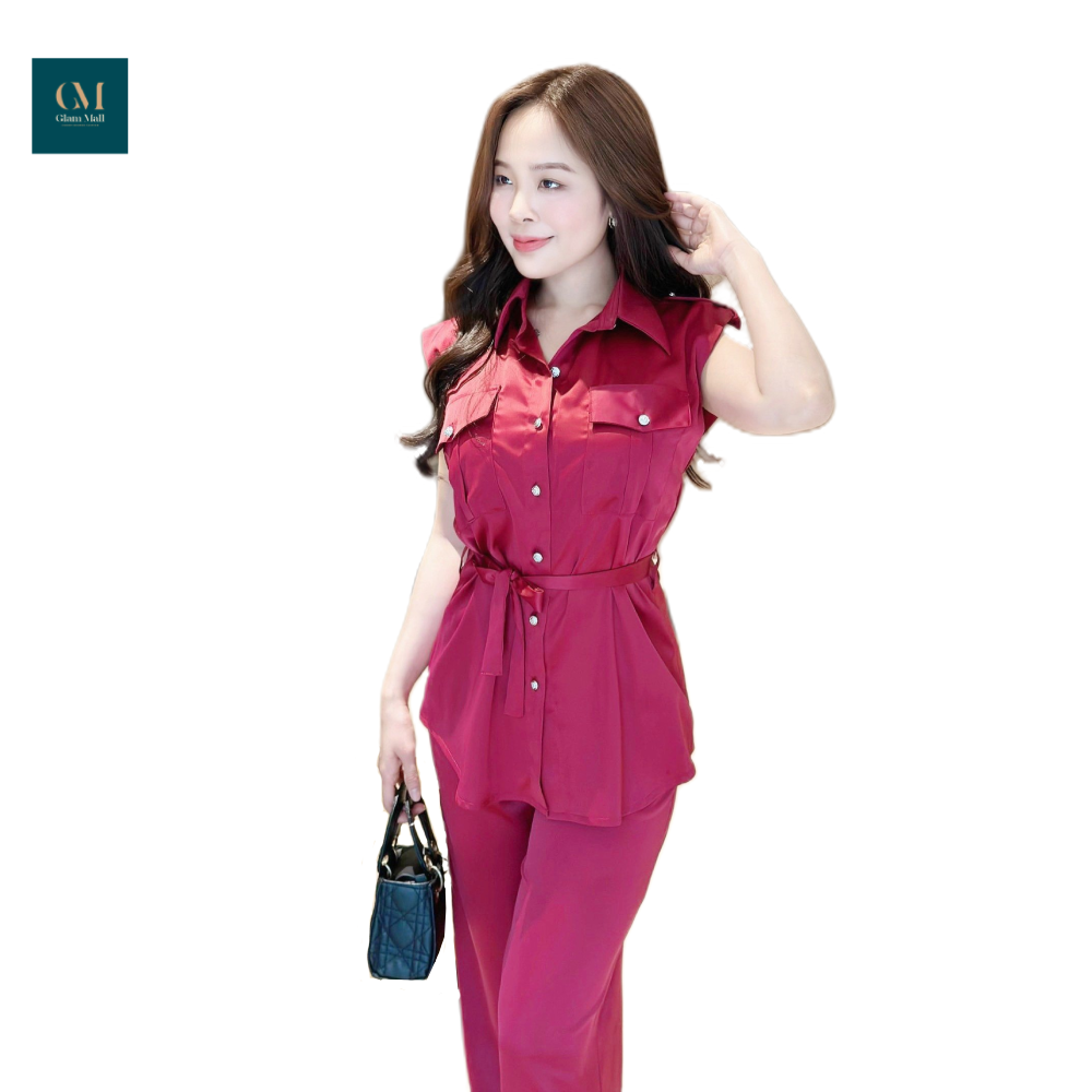 Set doris áo sơ mi lụa túi vuông-duoc-ban-tai-PL Home & Health Store