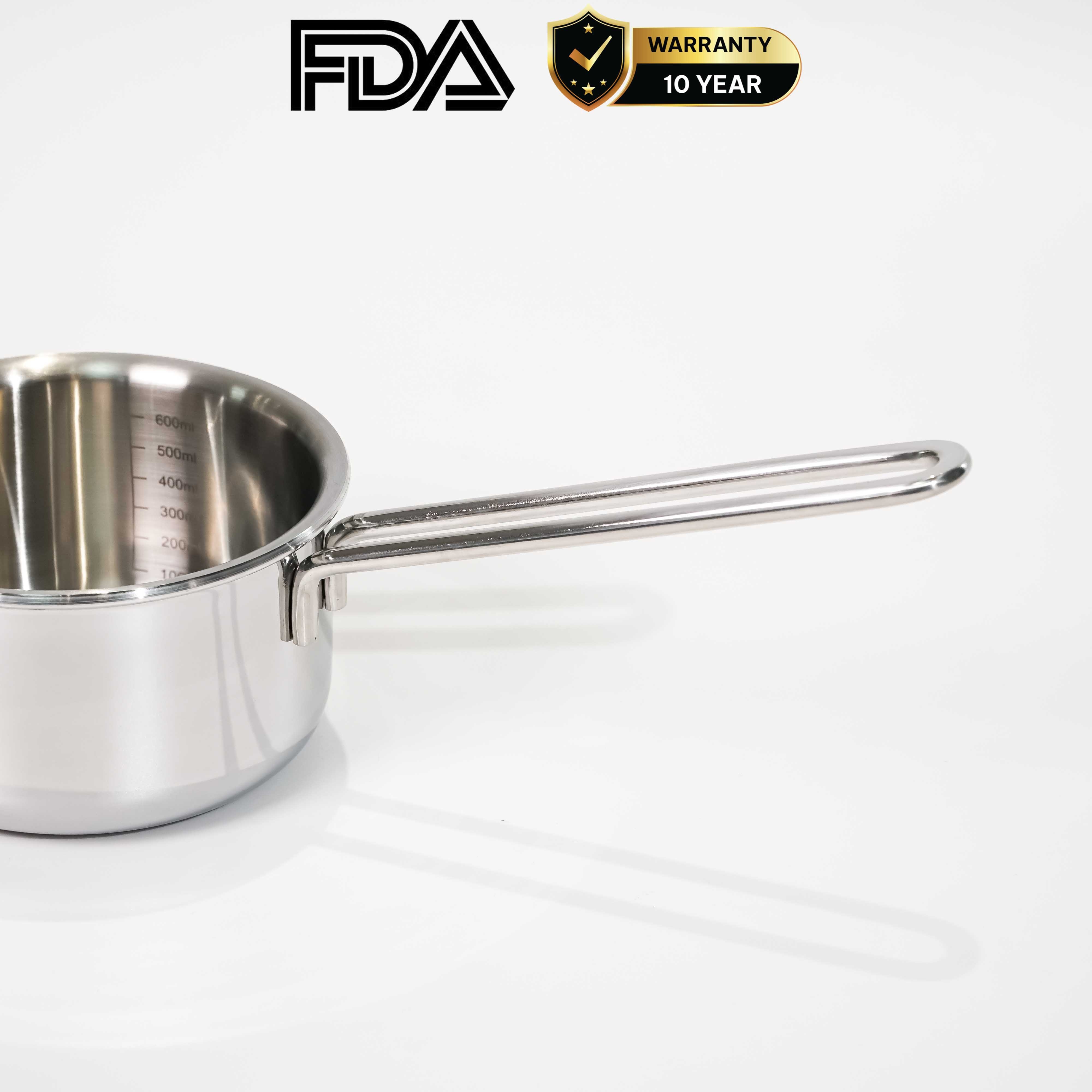 Chảo inox 316 12cm thành cao, cao cấp KUCHEN KU SP121316