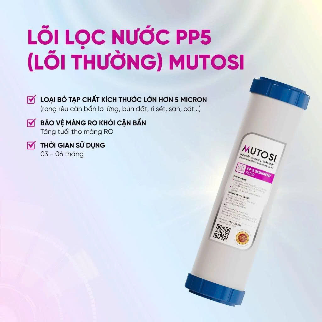 Lõi lọc Mutosi số 1 PP5 micron 10" - Phân phối chính hãng