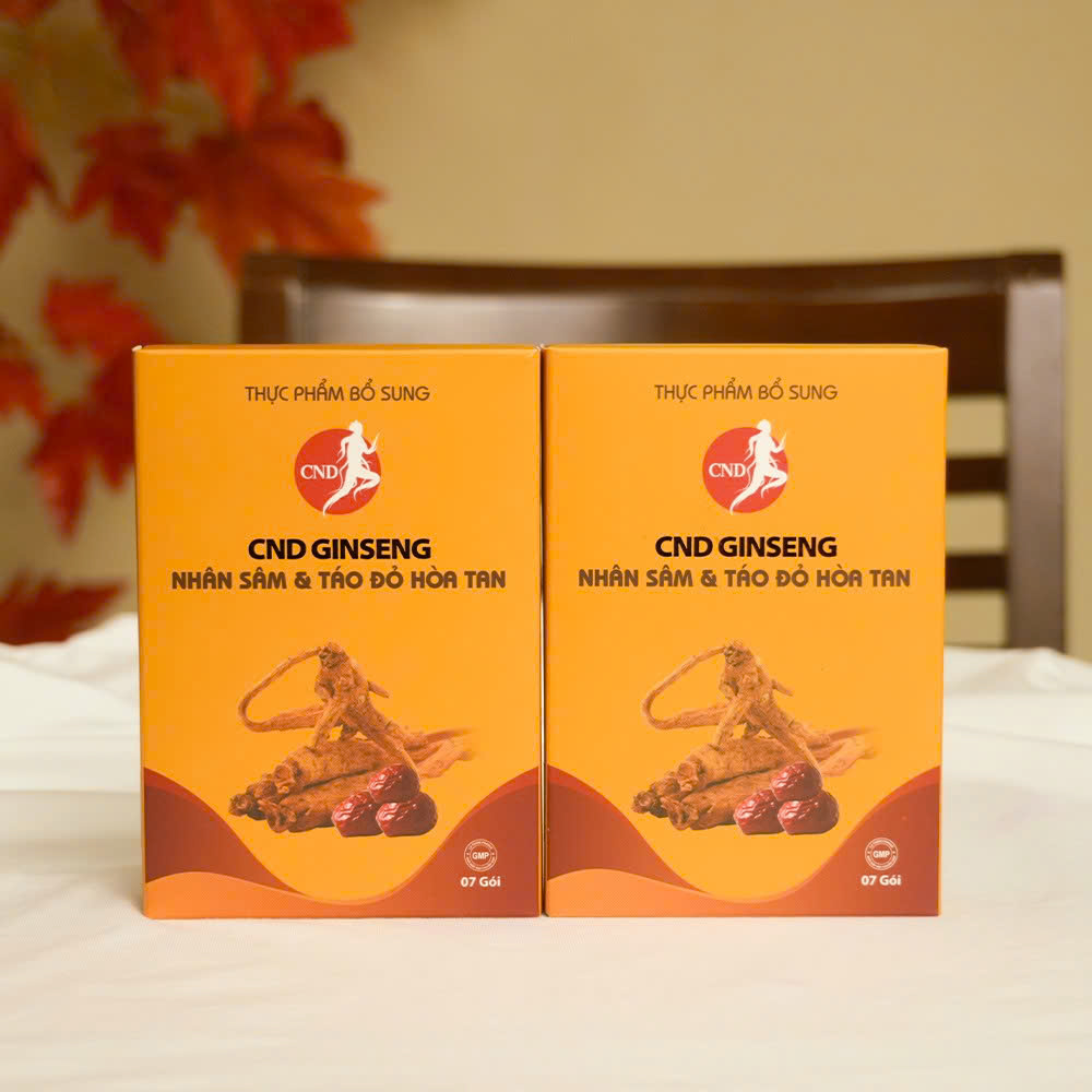 Combo 10 hộp Thực phẩm bổ sung Nhân sâm và táo đỏ hoà tan loại 7 gói