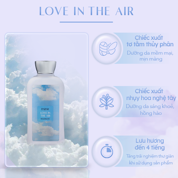Sữa tắm dưỡng ẩm nước hoa Mine Love In The Air 750g