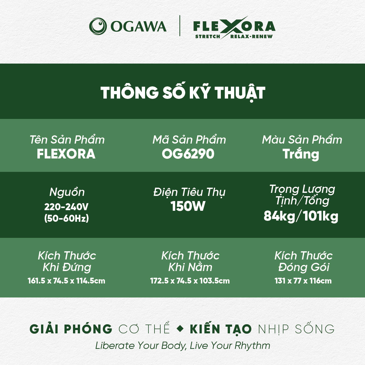 Ghế massage FLEXORA (OG-6290), màu trắng, hiệu Ogawa - 10
