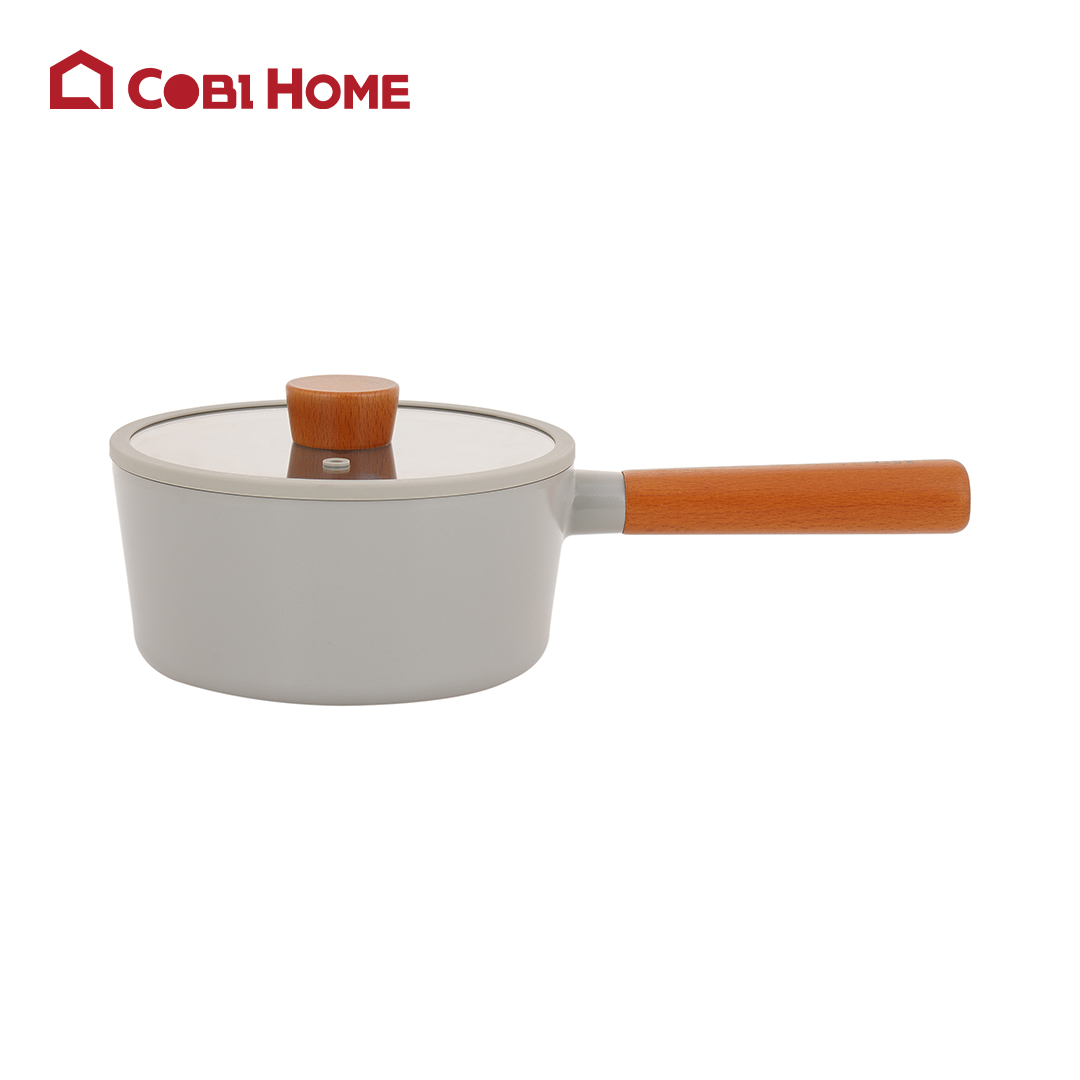 Quánh Hàn Quốc FIKA Object 18cm, đáy từ toàn bộ, nắp kính, màu xanh xám_365131