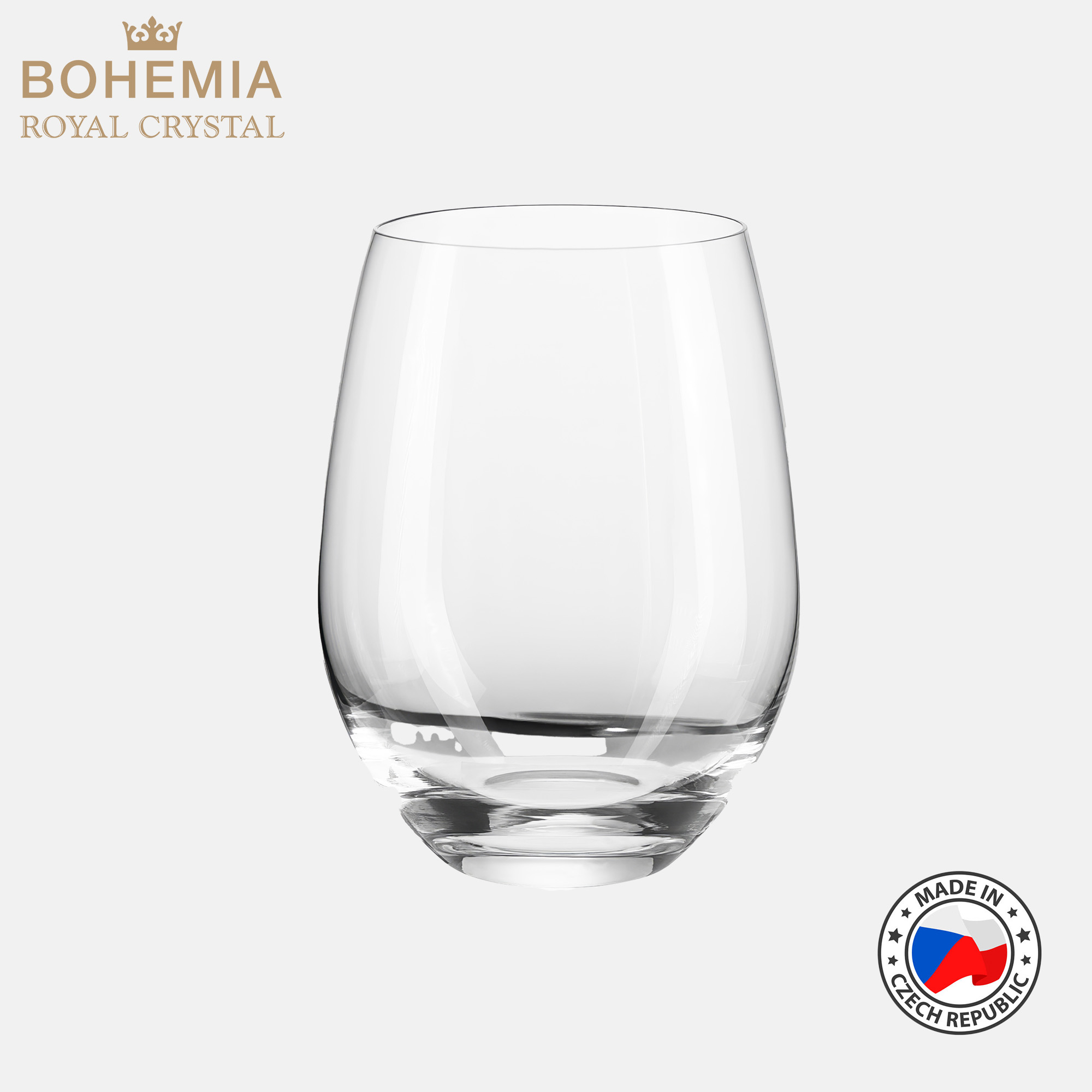 Cốc uống nước pha lê 560ml Bohemia Royal Crystal Set 6 ly - MODEL: Cristallin 560ml