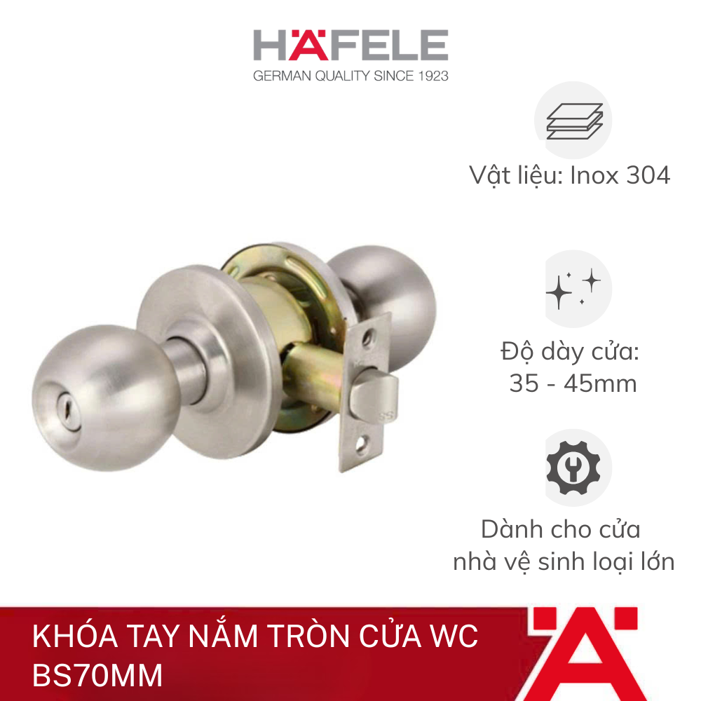 KHÓA TAY NẮM TRÒN CỬA WC BS70MM 911.64.246