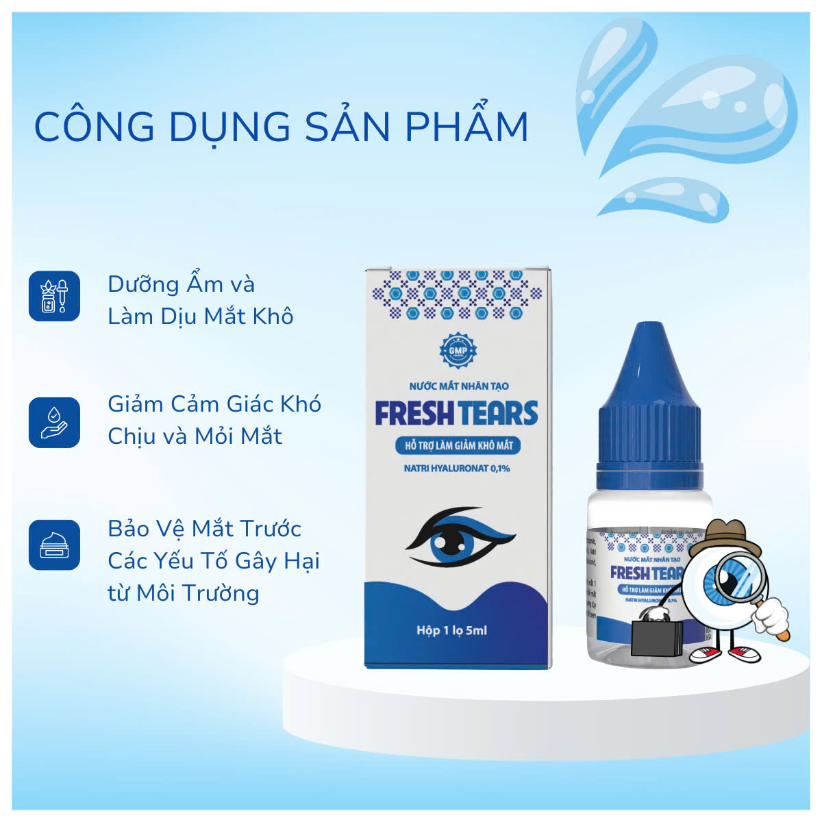 Nước mắt nhân tạo Fresh Tears – Giảm khô mắt, bảo vệ mắt (Lọ 5ml)
