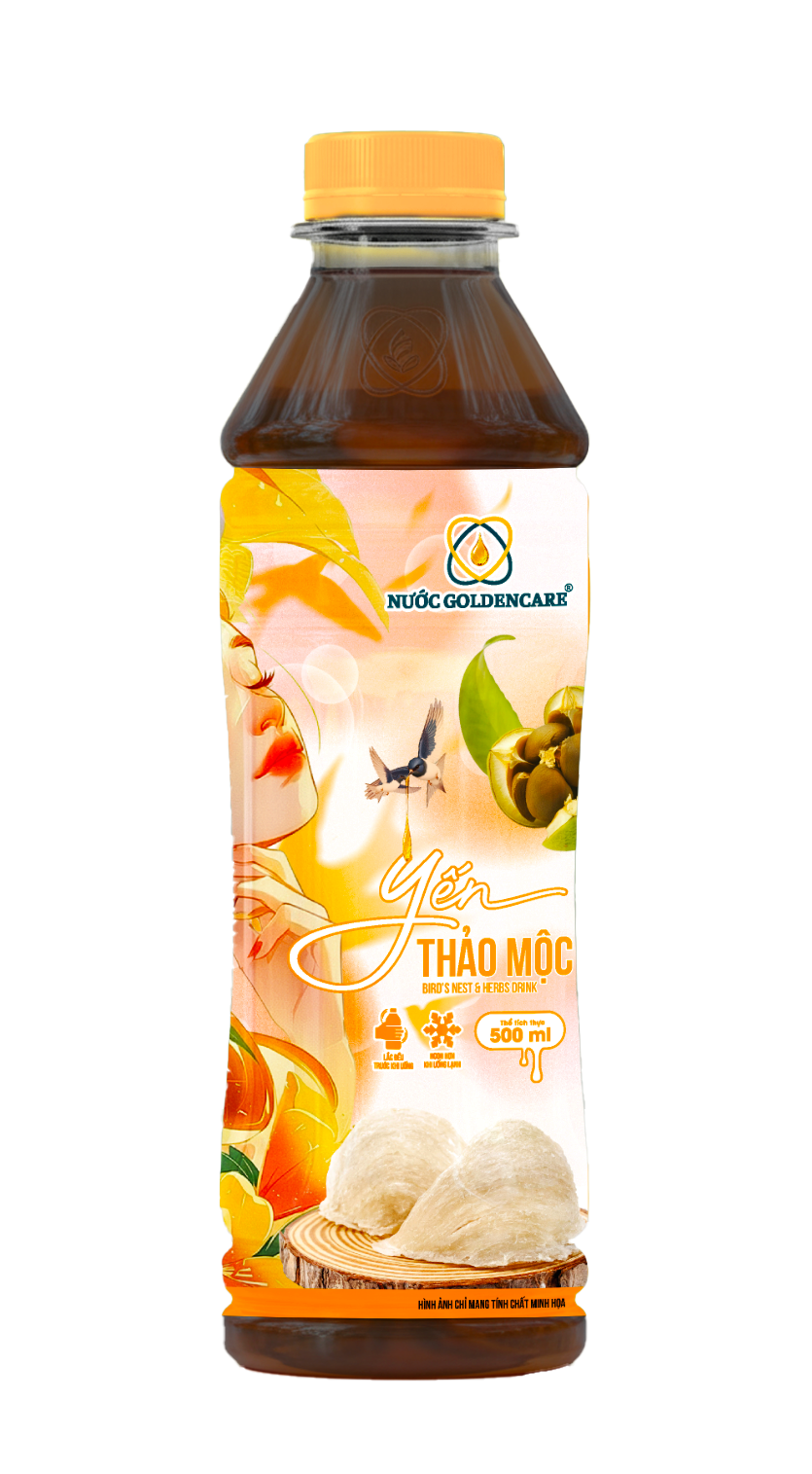 THÙNG 24 CHAI NƯỚC GOLDENCARE - YẾN THẢO MỘC 500ml - Phân phối chính hãng