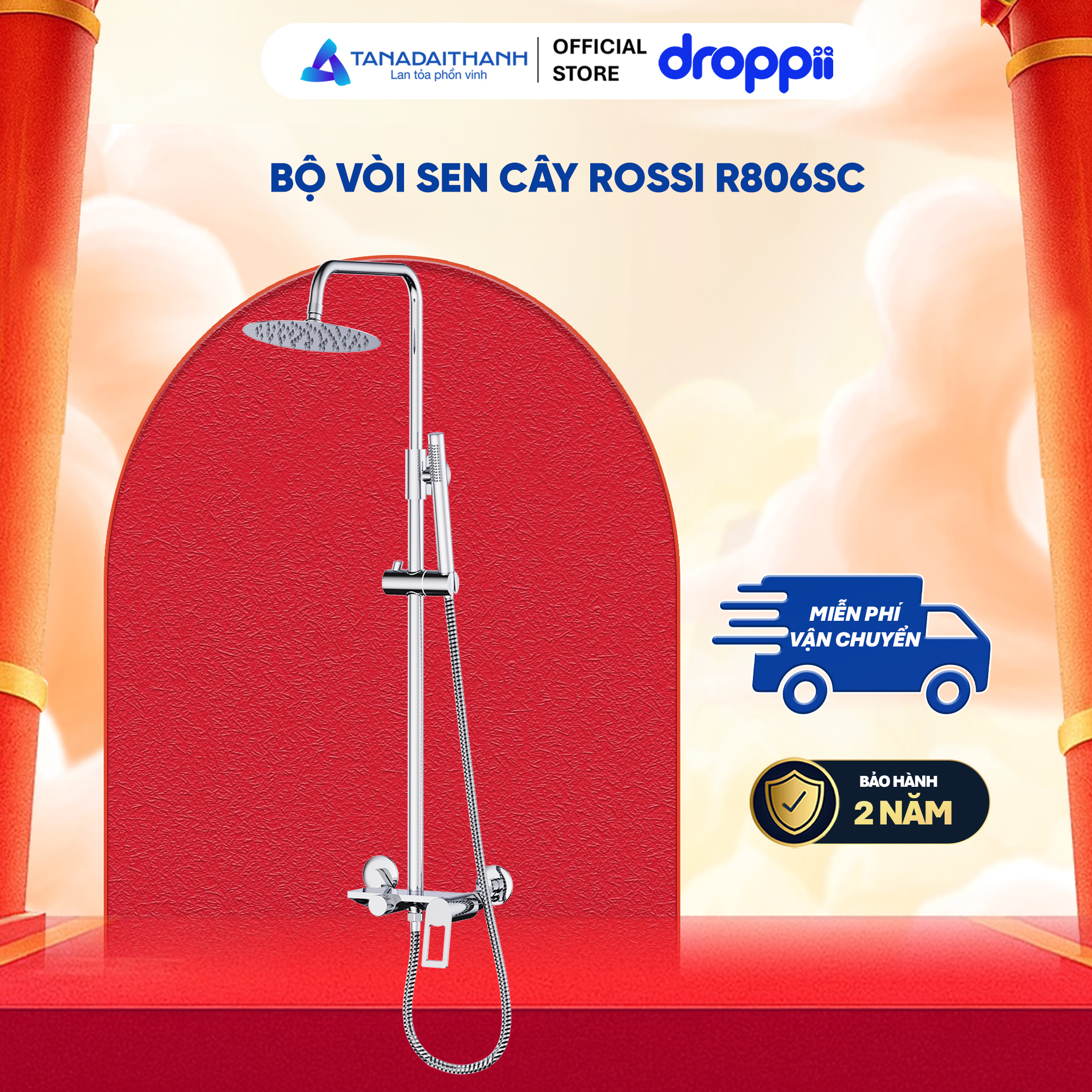 Bộ vòi sen cây Rossi R806SC - Phân phối chính hãng