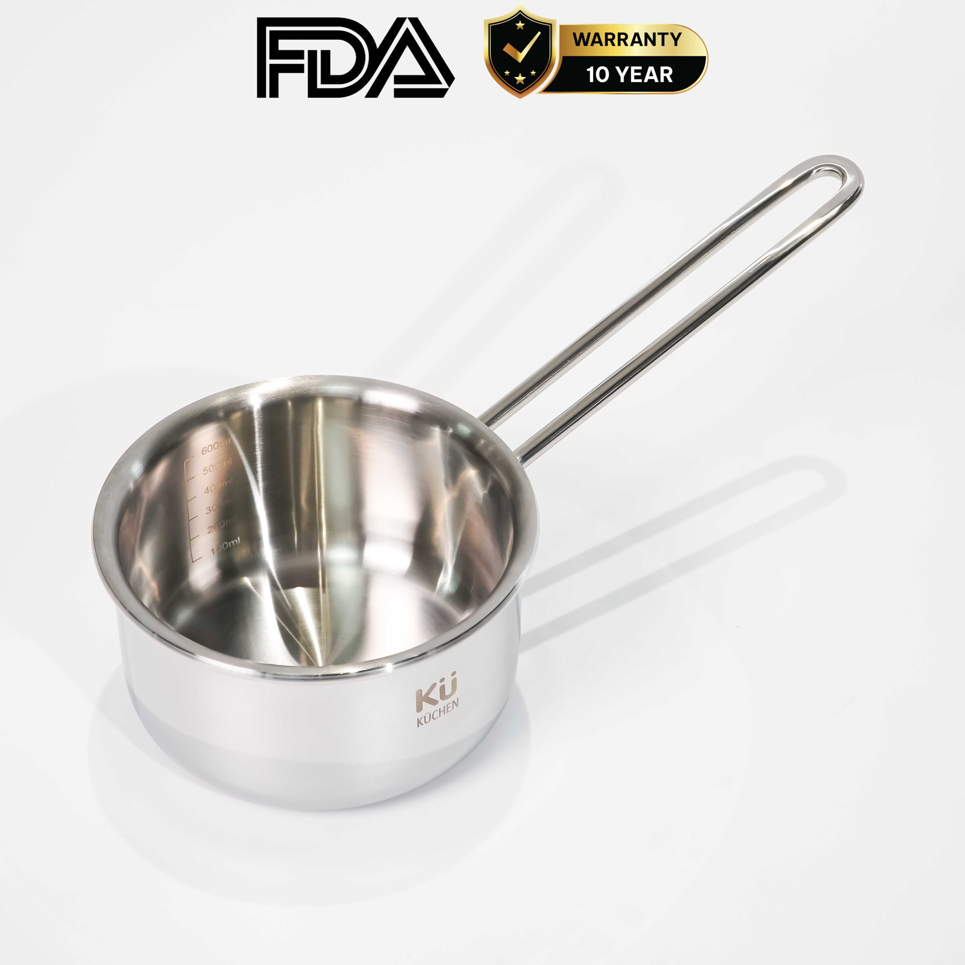Chảo inox 316 12cm thành cao, cao cấp KUCHEN KU SP121316