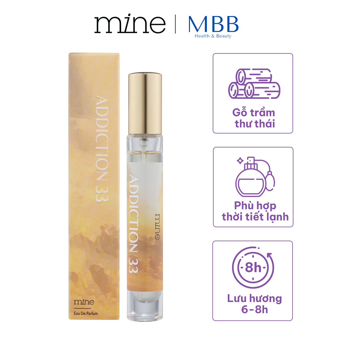 Nước hoa Mine Addiction 33 lưu hương 6-8h 9ml - Phân phối chính hãng