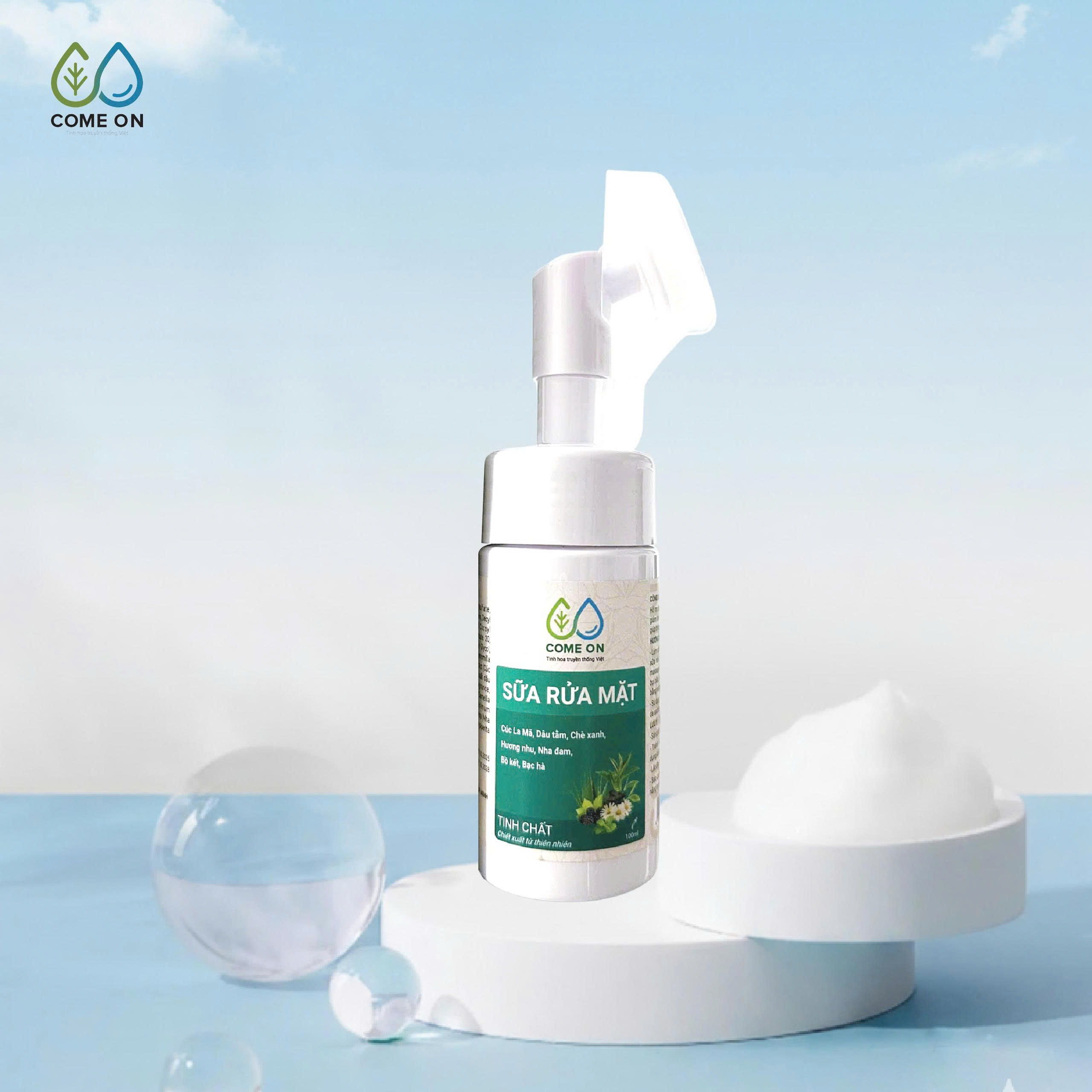 Sữa rửa mặt thảo dược COME ON làm sạch da, sáng da, thông thoáng lỗ chân lông 100ml - 1