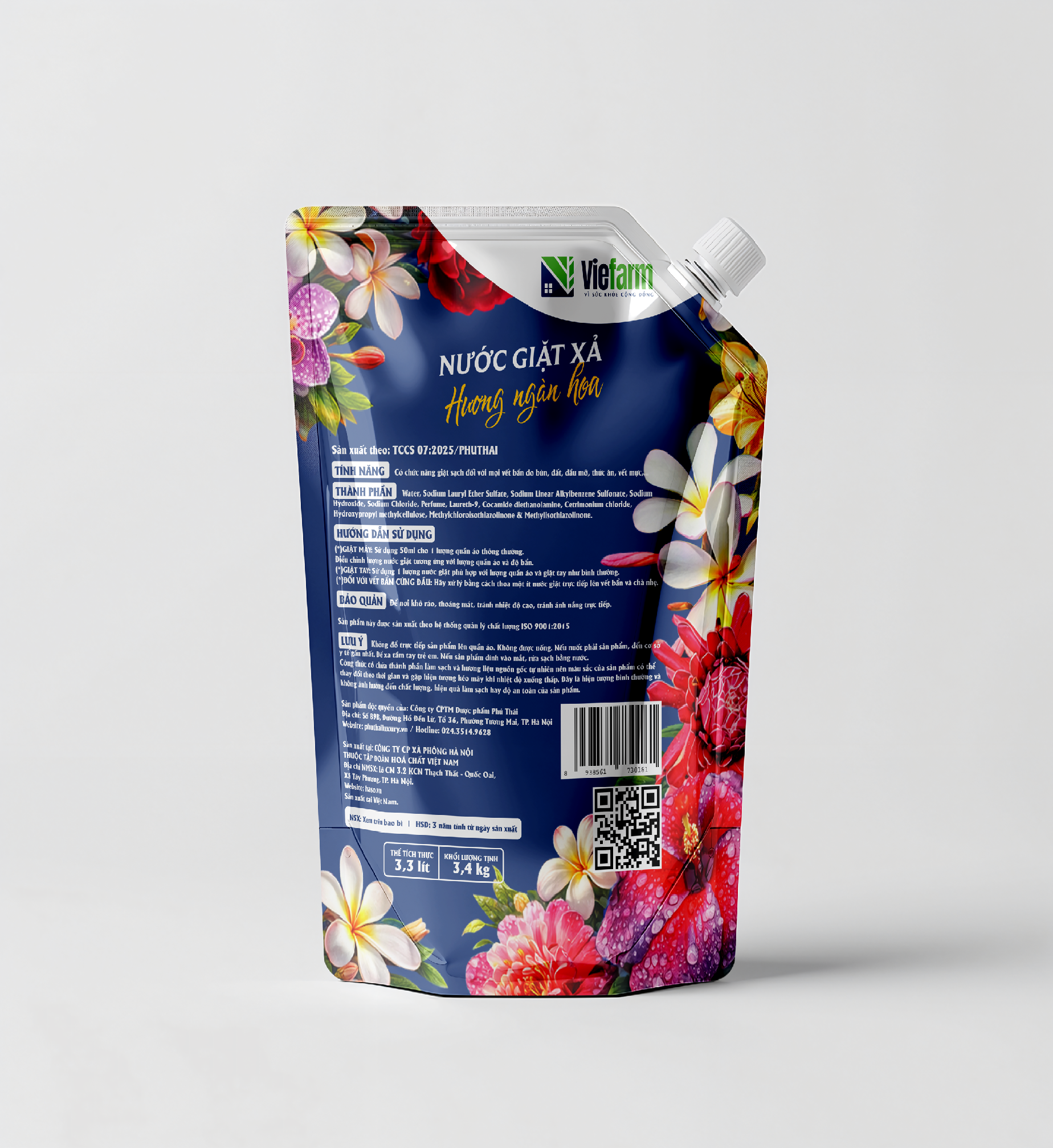 Nước giặt xả hương ngàn hoa VIEFARM (túi 3,4kg) - 6