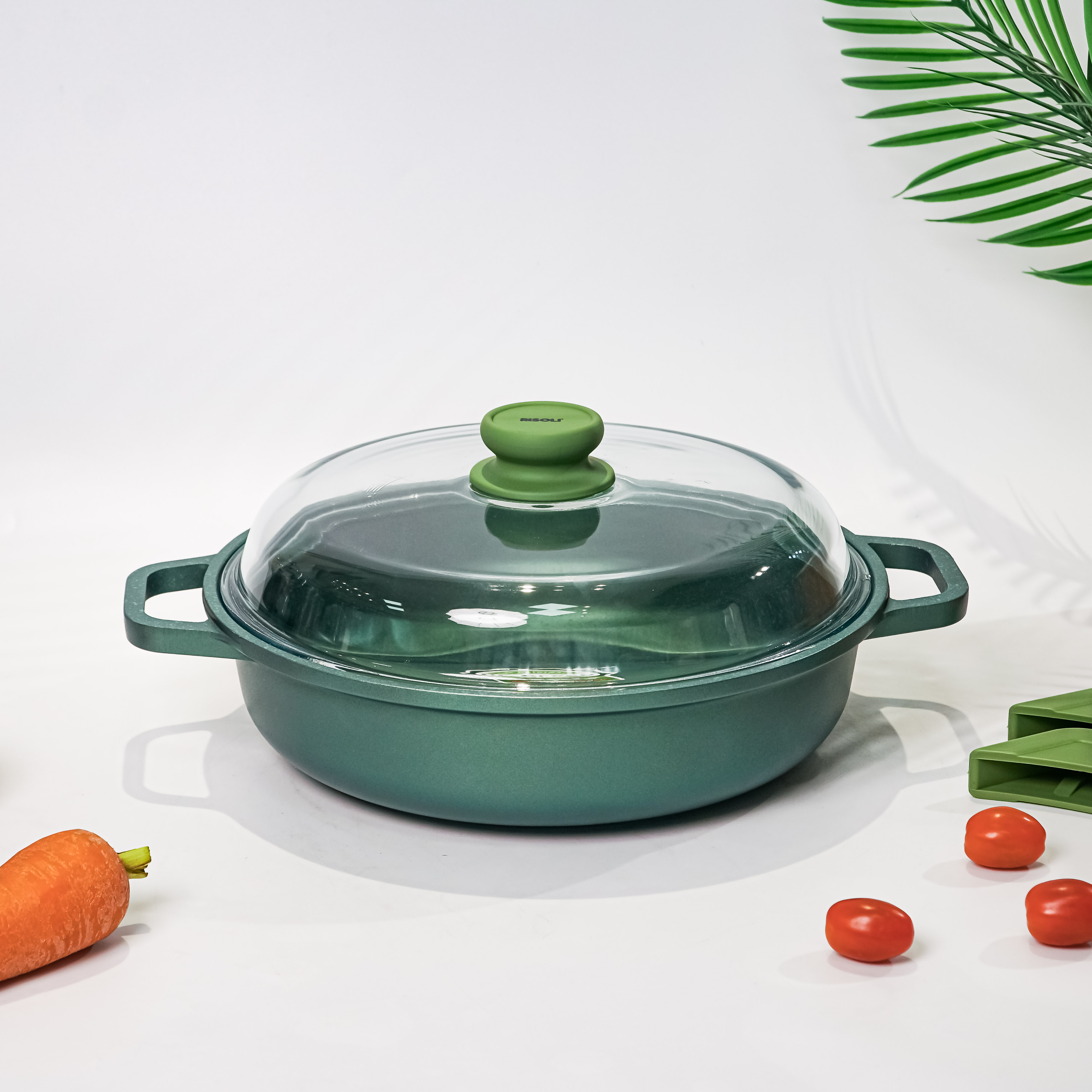 NỒI HẦM RISOLI ĐÚC NHÔM NGUYÊN KHỐI DR.GREEN® ĐÁY TỪ - Model: NOIRisoli-00099DRIN/28