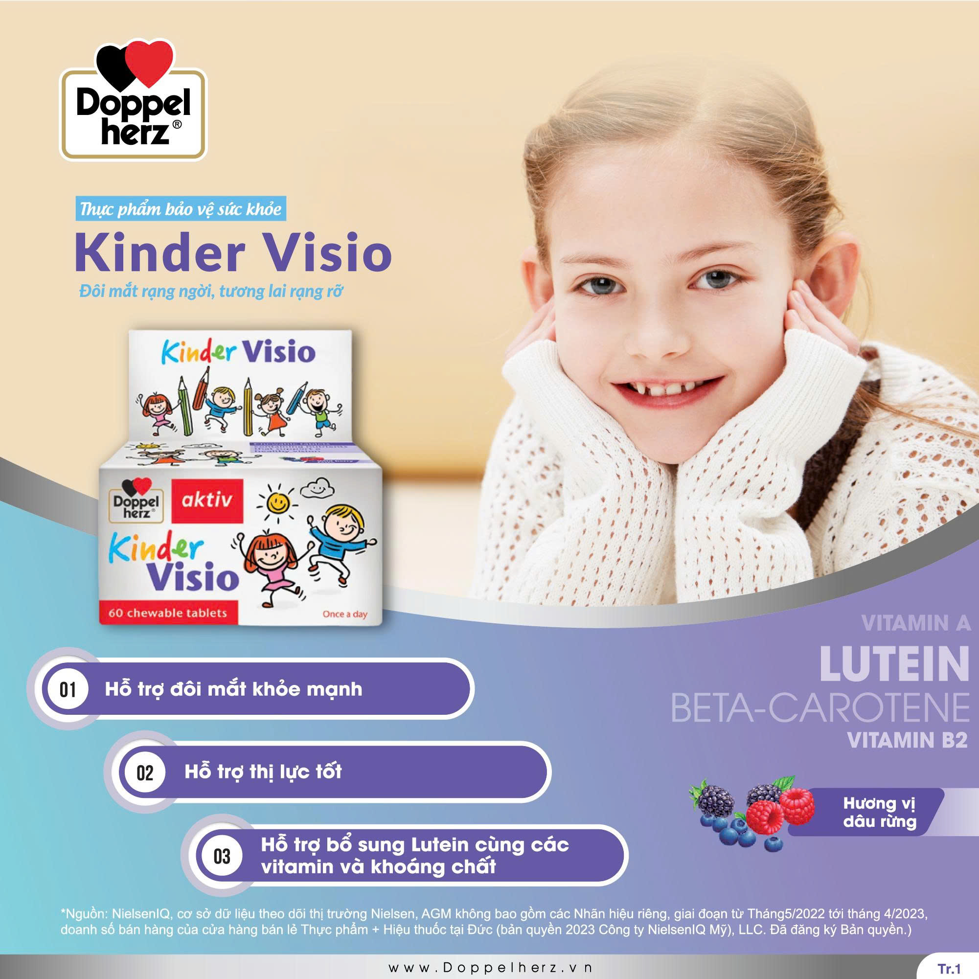 TPBVSK Kinder Visio hỗ trợ đôi mắt bé khỏe mạnh, thị lực tốt