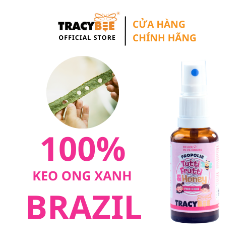 Keo ong xanh Tracybee Propolis Tutti Frutti & Honey – Giảm ho rát họng, viêm họng (Vị Trái Cây) - Phân phối chính hãng