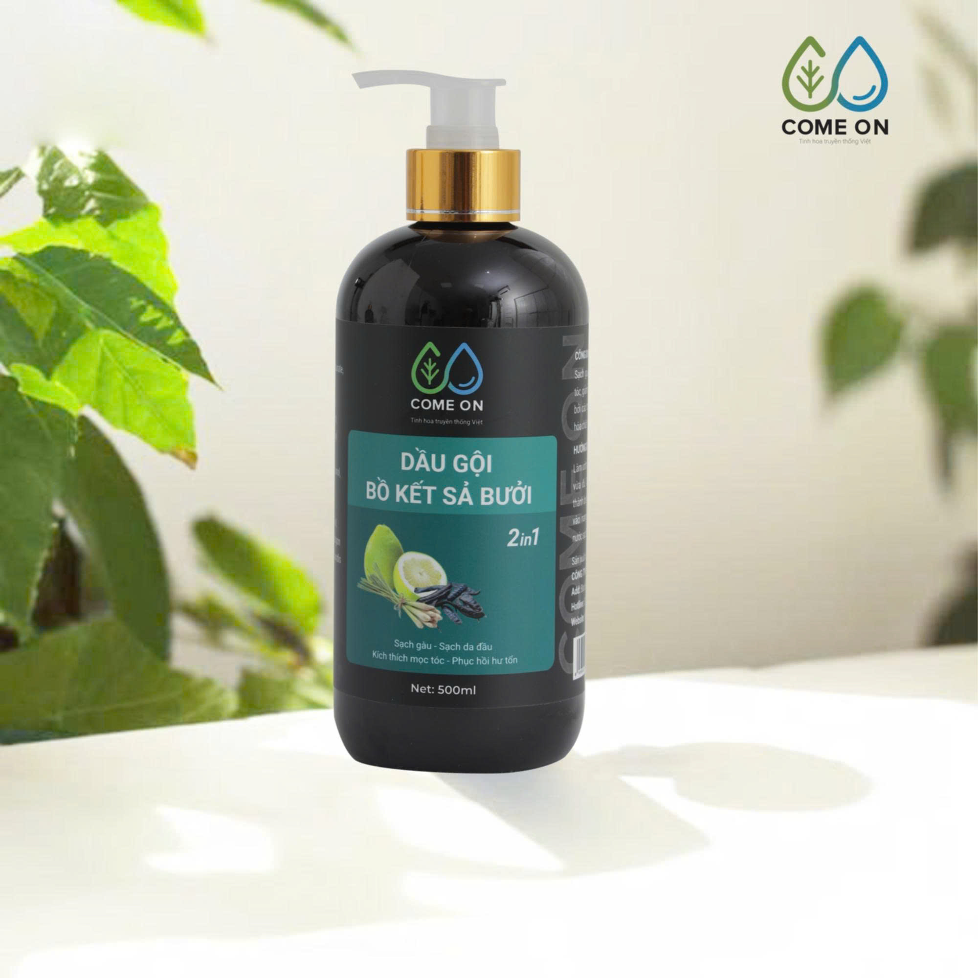 Dầu gội thảo dược bồ kết - sả - bưởi COME ON 500ml - 7