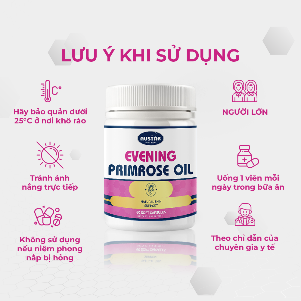 Viên Uống Austar Evening Primrose Oil – Tinh Dầu Hoa Anh Thảo (Hộp 60 viên)