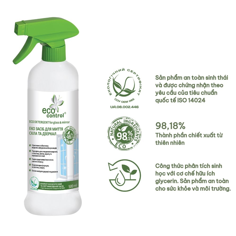 Nước lau kính và gương Eco Control (500ml)
