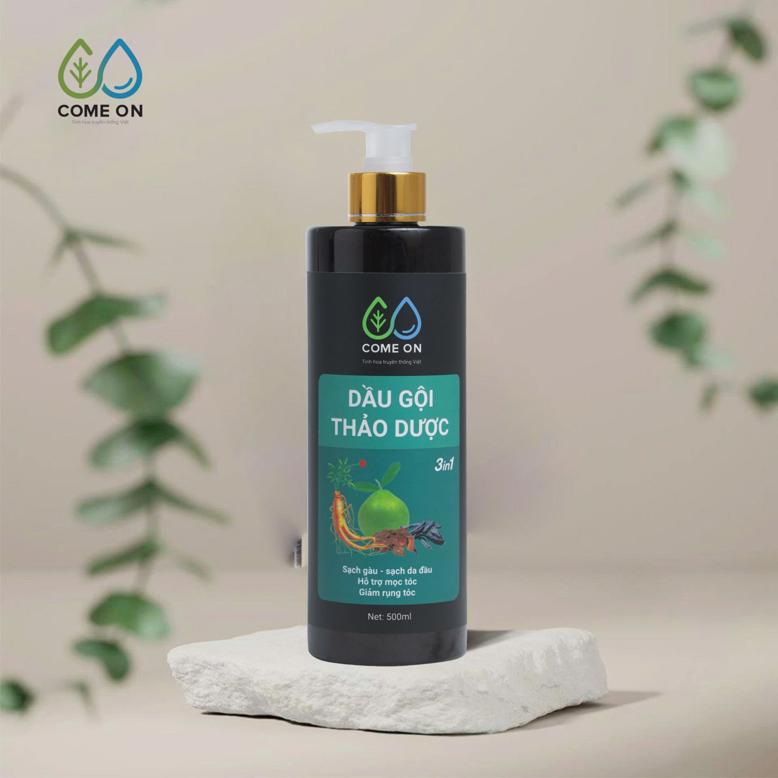 Dầu gội thảo dược COME ON 3in1 giải pháp toàn diện cho da đầu khoẻ, mượt tóc, phục hồi tóc 500ml - 8