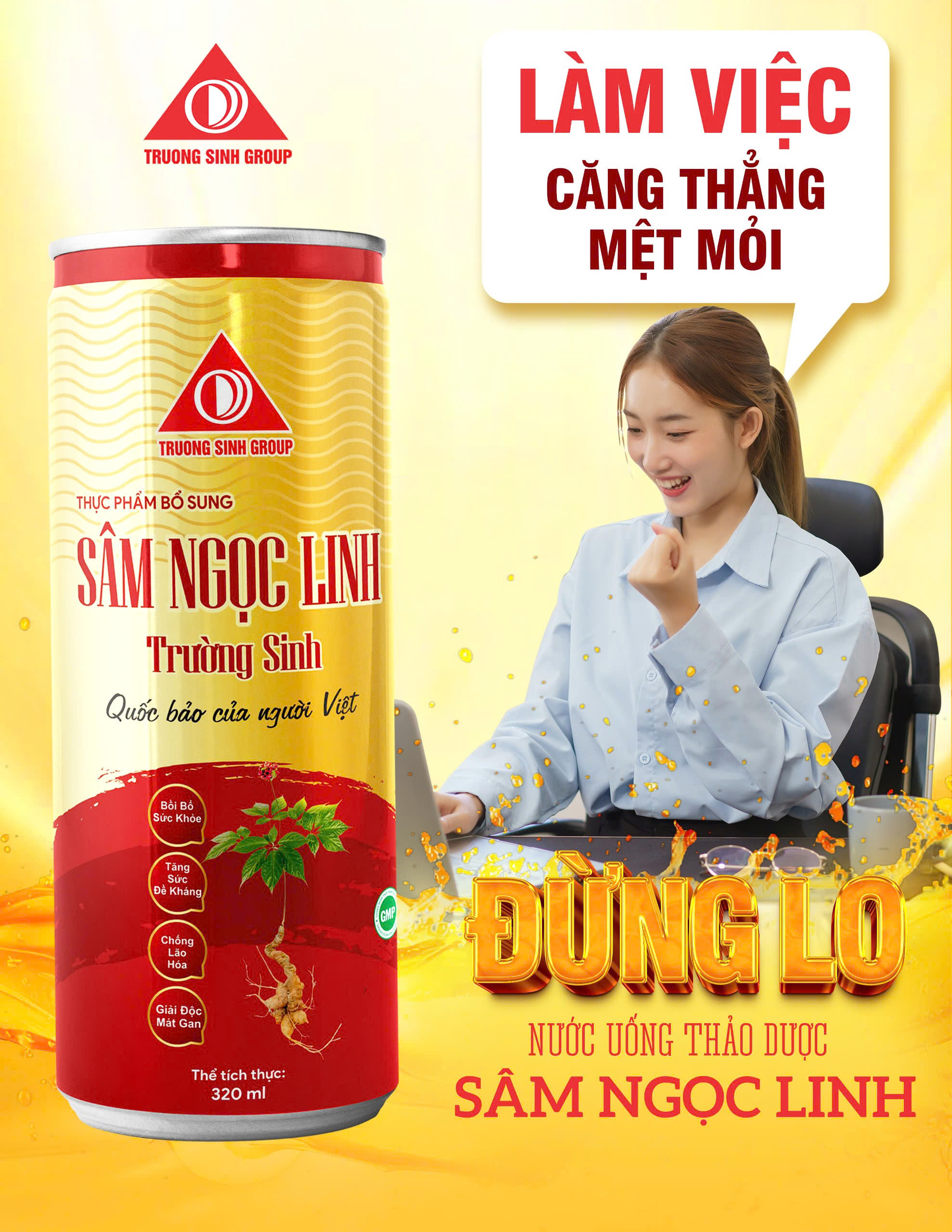 Sâm Ngọc Linh Trường Sinh - đỏ (hộp 06 lon)
