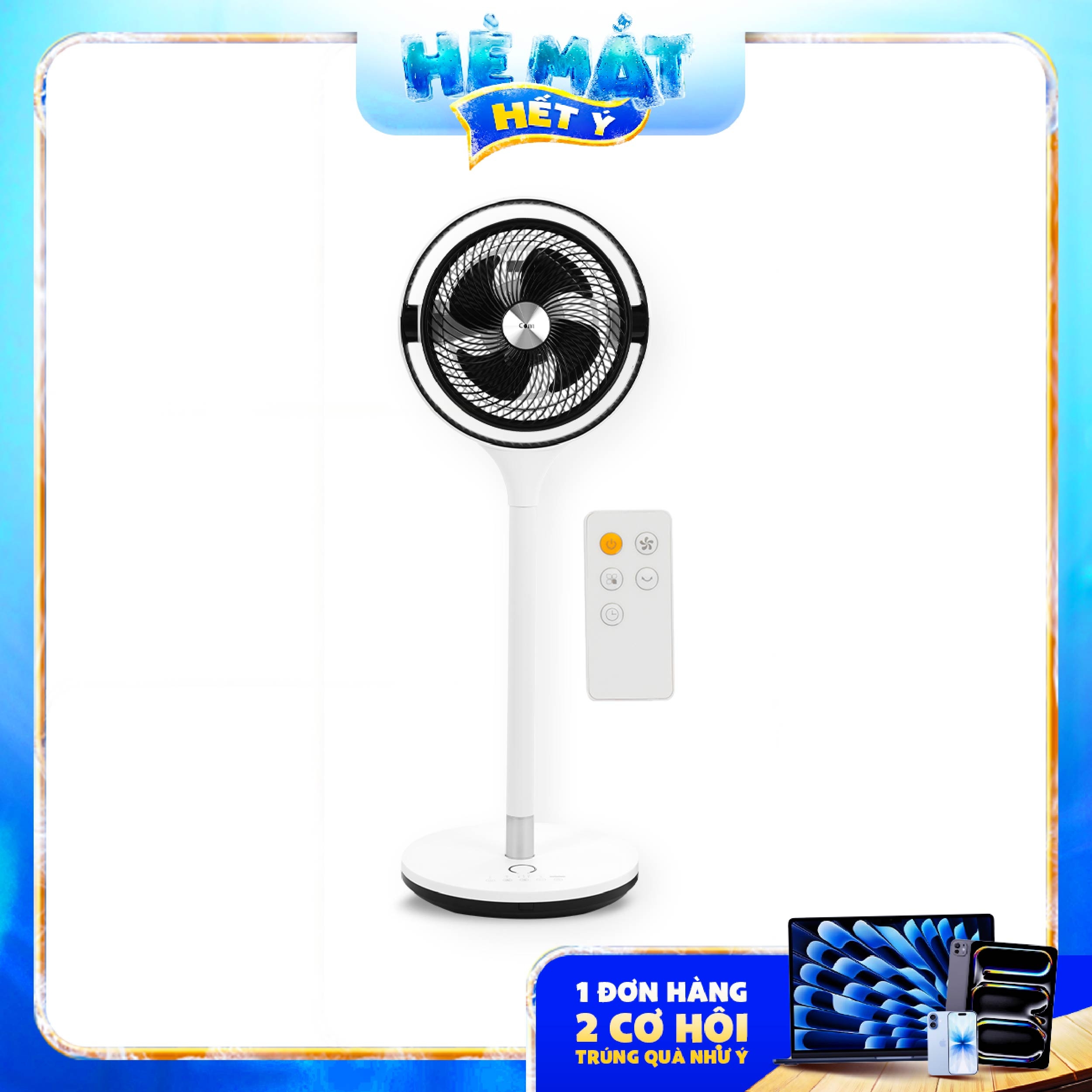 Quạt đứng tuần hoàn không khí 10" COBI - Điều khiển từ xa, Điều chỉnh góc xoay linh hoạt_341730 - Phân phối chính hãng