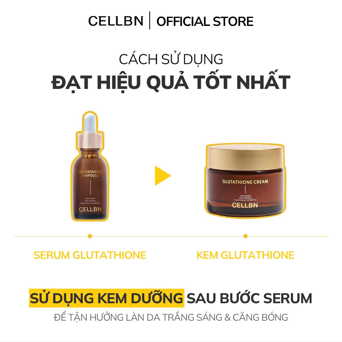 Serum Trắng Da Mờ Thâm Nám Glutathione 20.000ppm CELLBN hỗ trợ sáng da 30ml