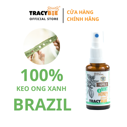 Keo ong xanh Tracybee Propolis Mint & Honey – Giảm đau rát họng, ho, viêm họng (Vị Bạc Hà) - Phân phối chính hãng