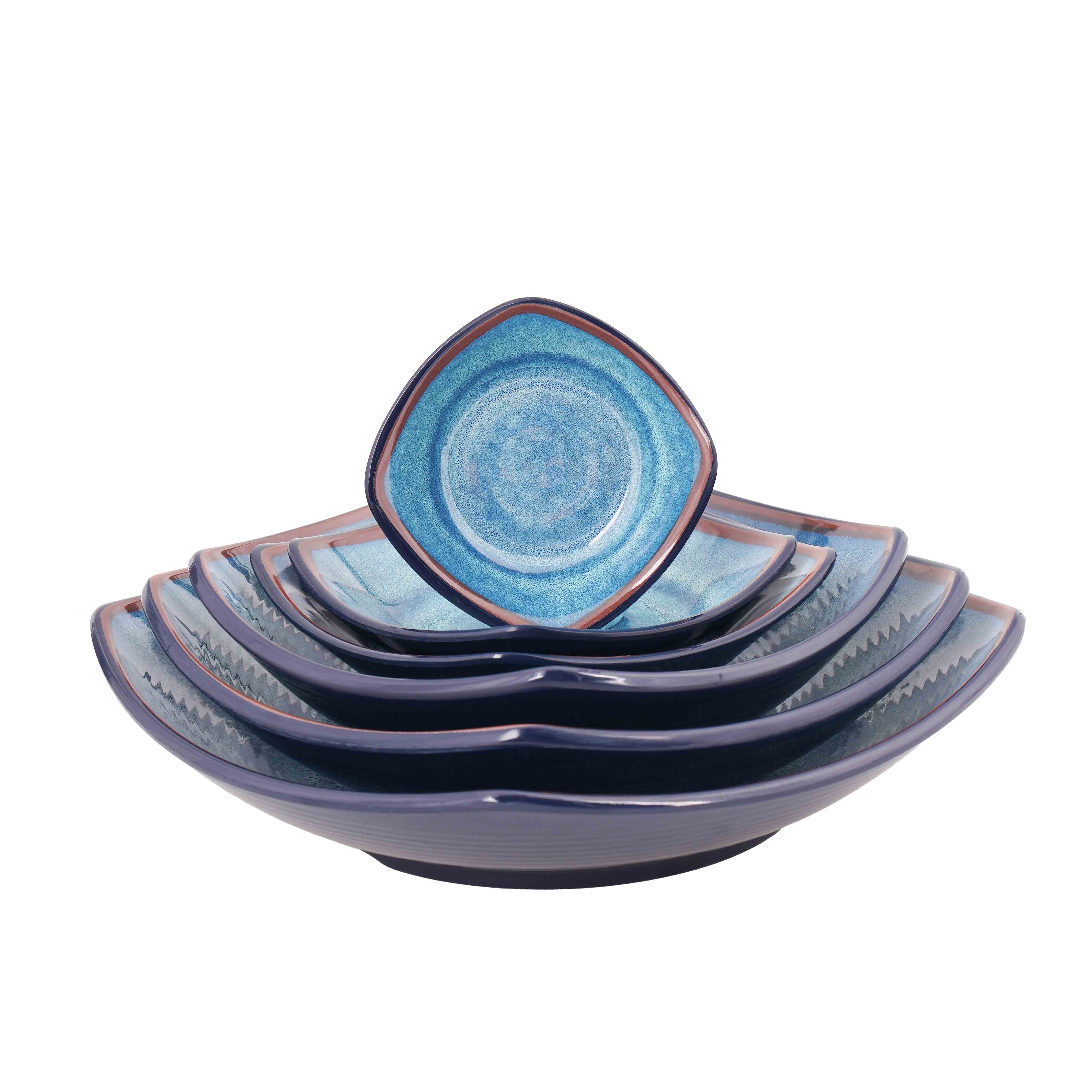 Dĩa Mela xanh loang hình vuông Size 220x220x56_378521_SDB5609 - Phân phối chính hãng