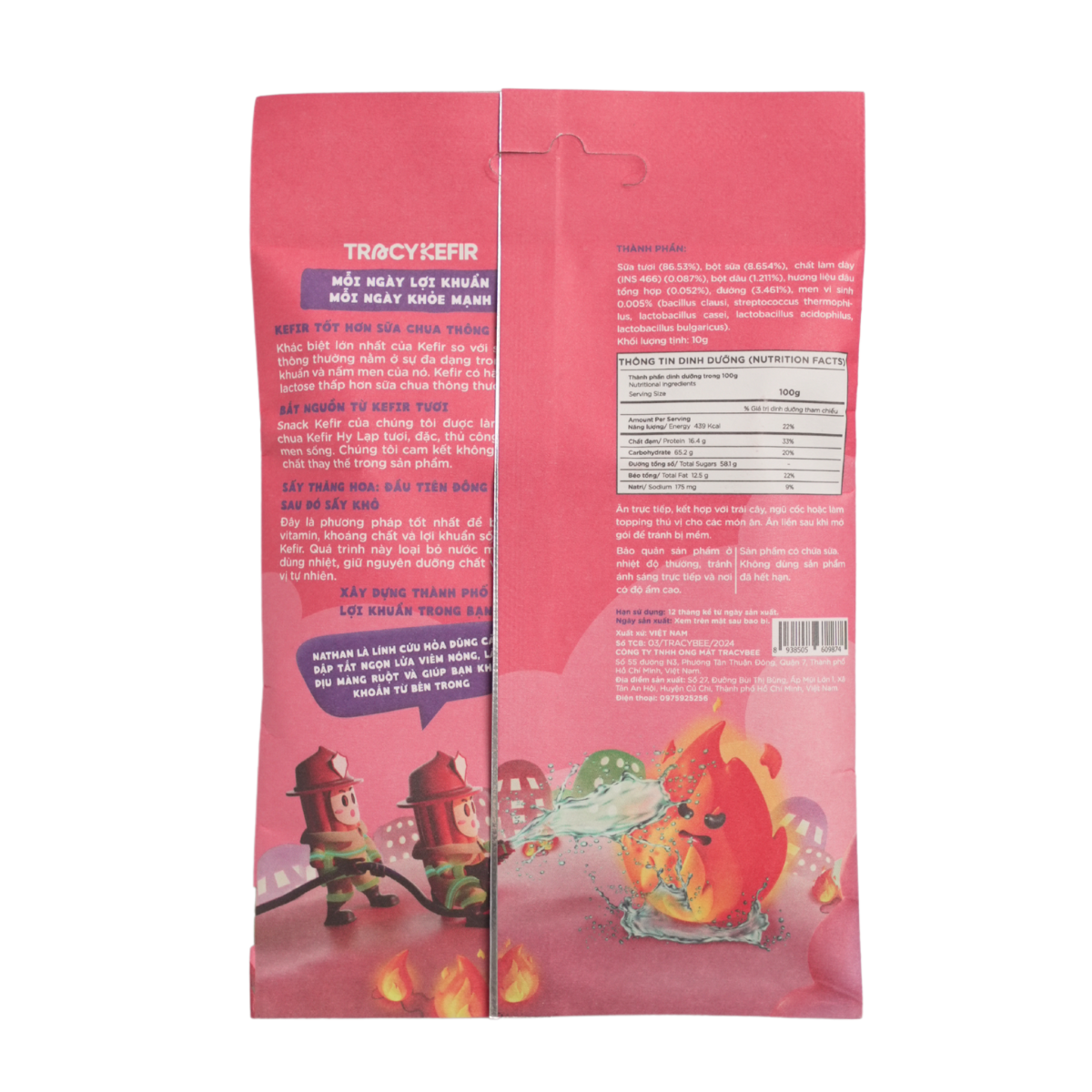 Snack lợi khuẩn kefir vị dâu