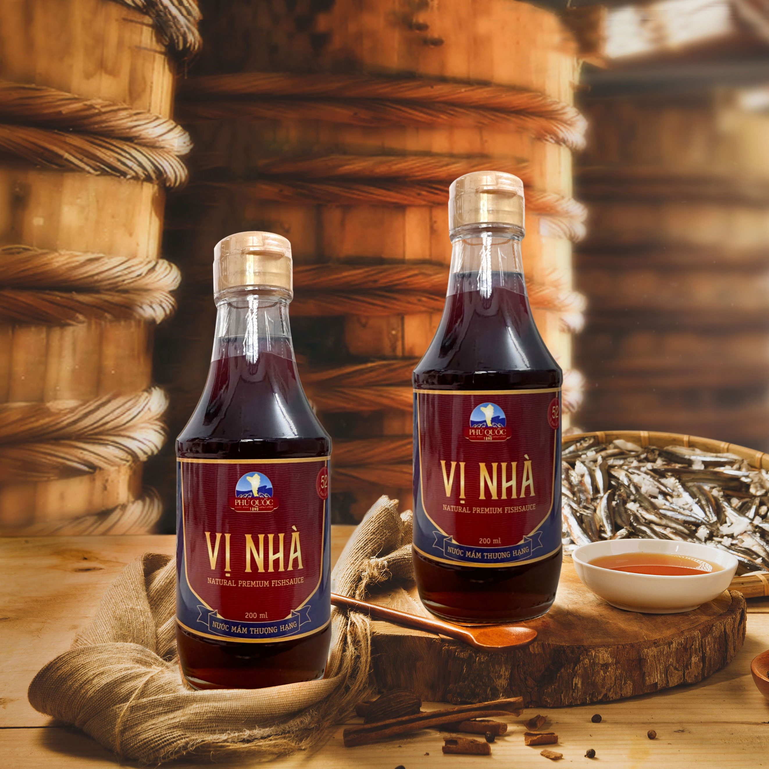 Nước mắm nguyên chất  VỊ NHÀ Phú Quốc (2 chai x 200ml/ 1 chai)