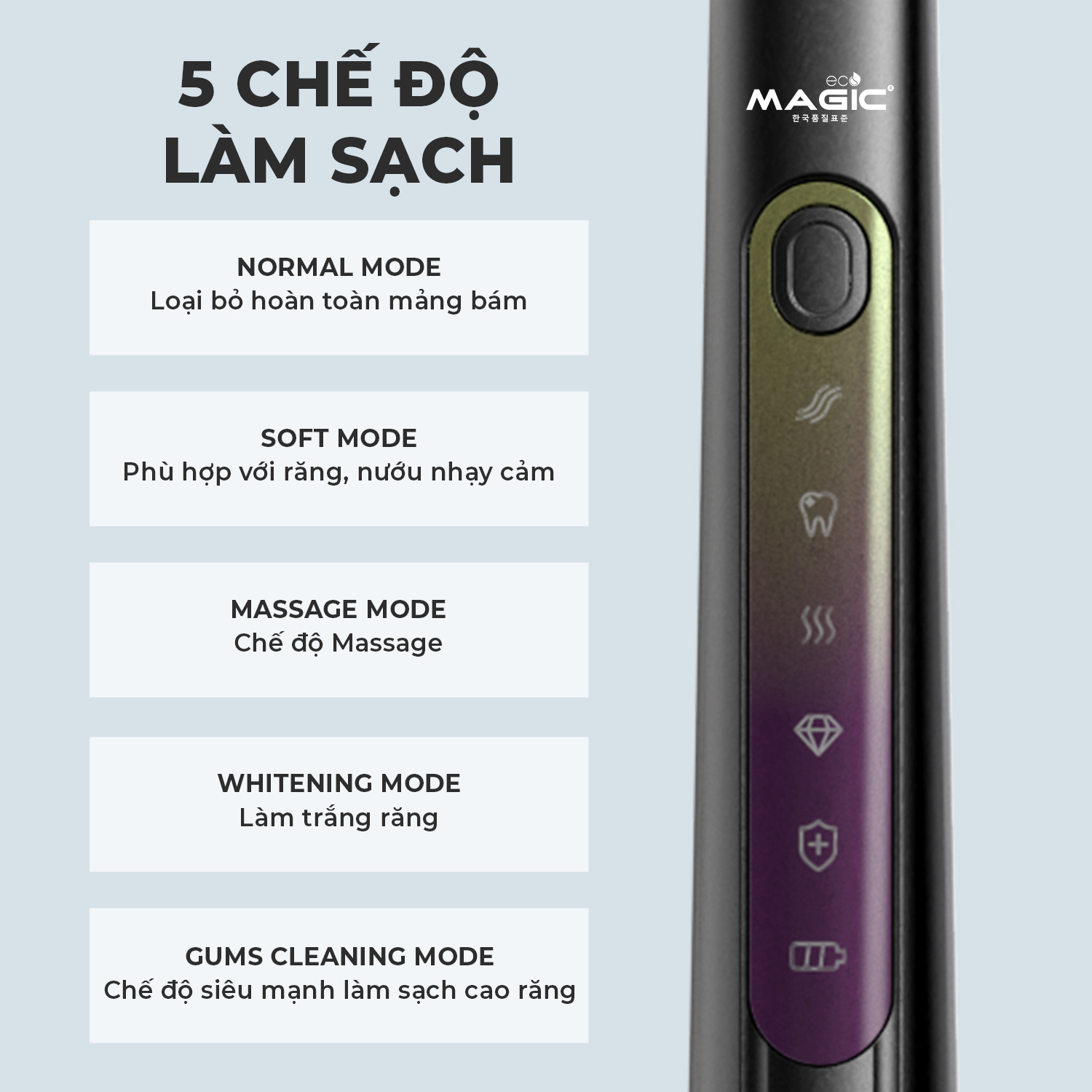 Bàn chải điện Magic Eco Pro-51 màu đen