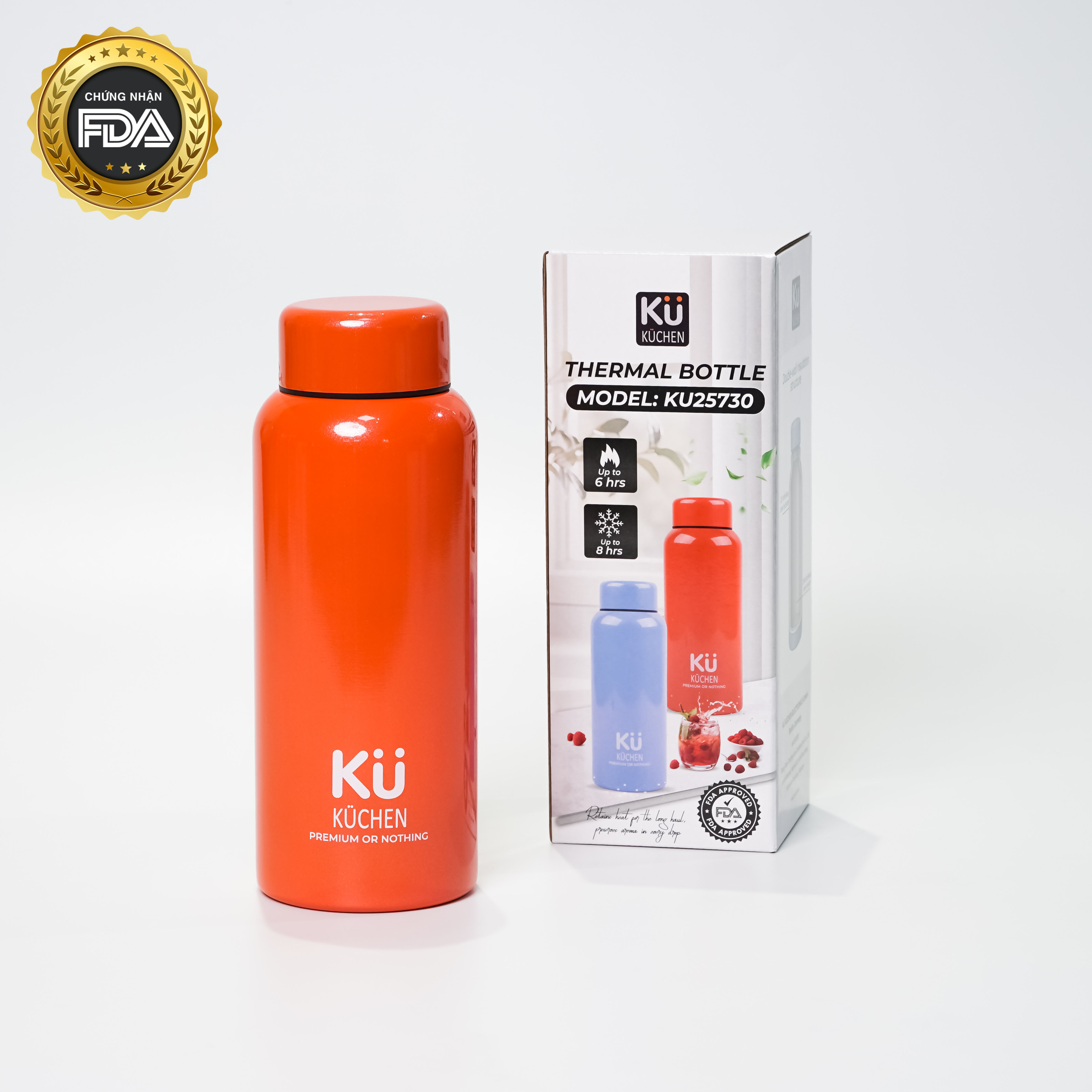 Bình giữ nhiệt cao cấp KÜCHEN (FDA) KU25730 - Màu đỏ