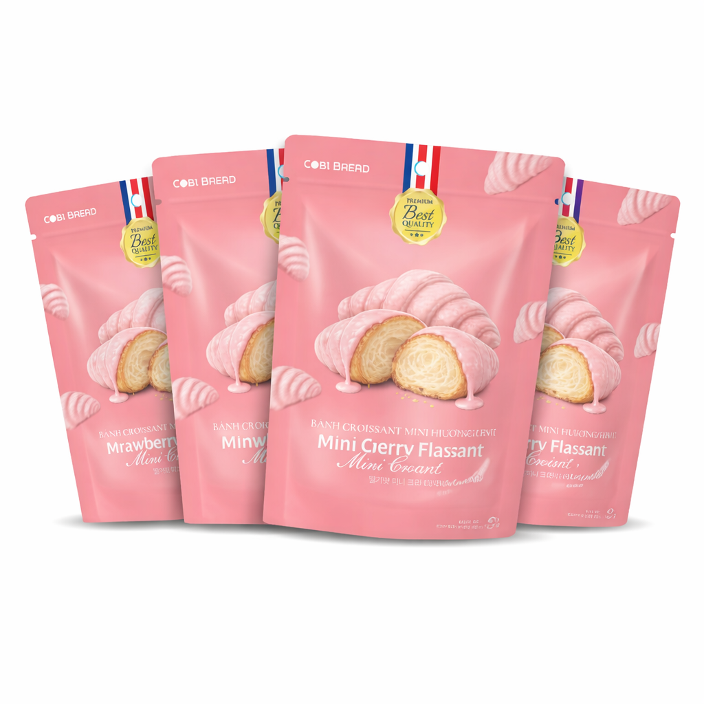 104097_Combo 4 túi bánh snack mini croissant hương dâu - Phân phối chính hãng