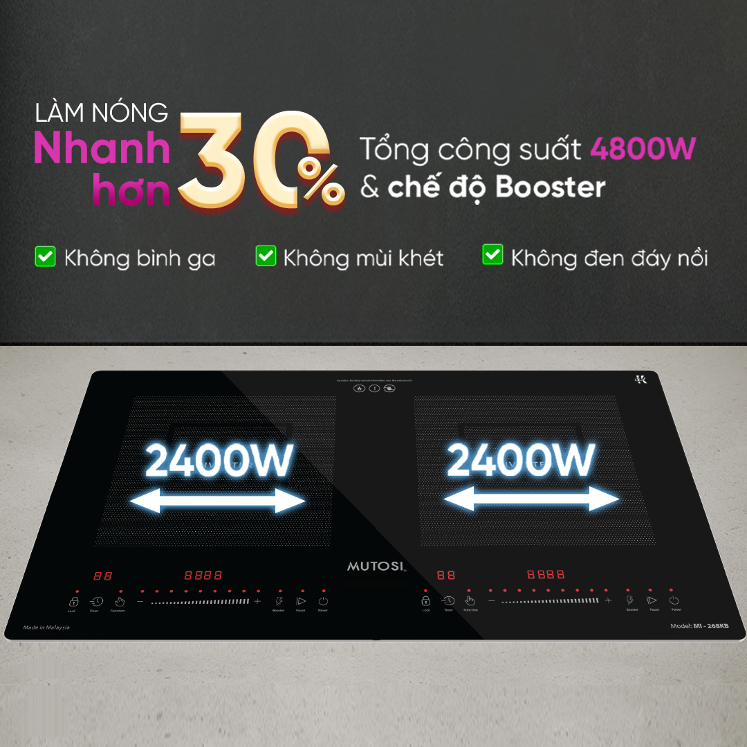 Bếp từ đôi Malaysia Mutosi MI-268KB