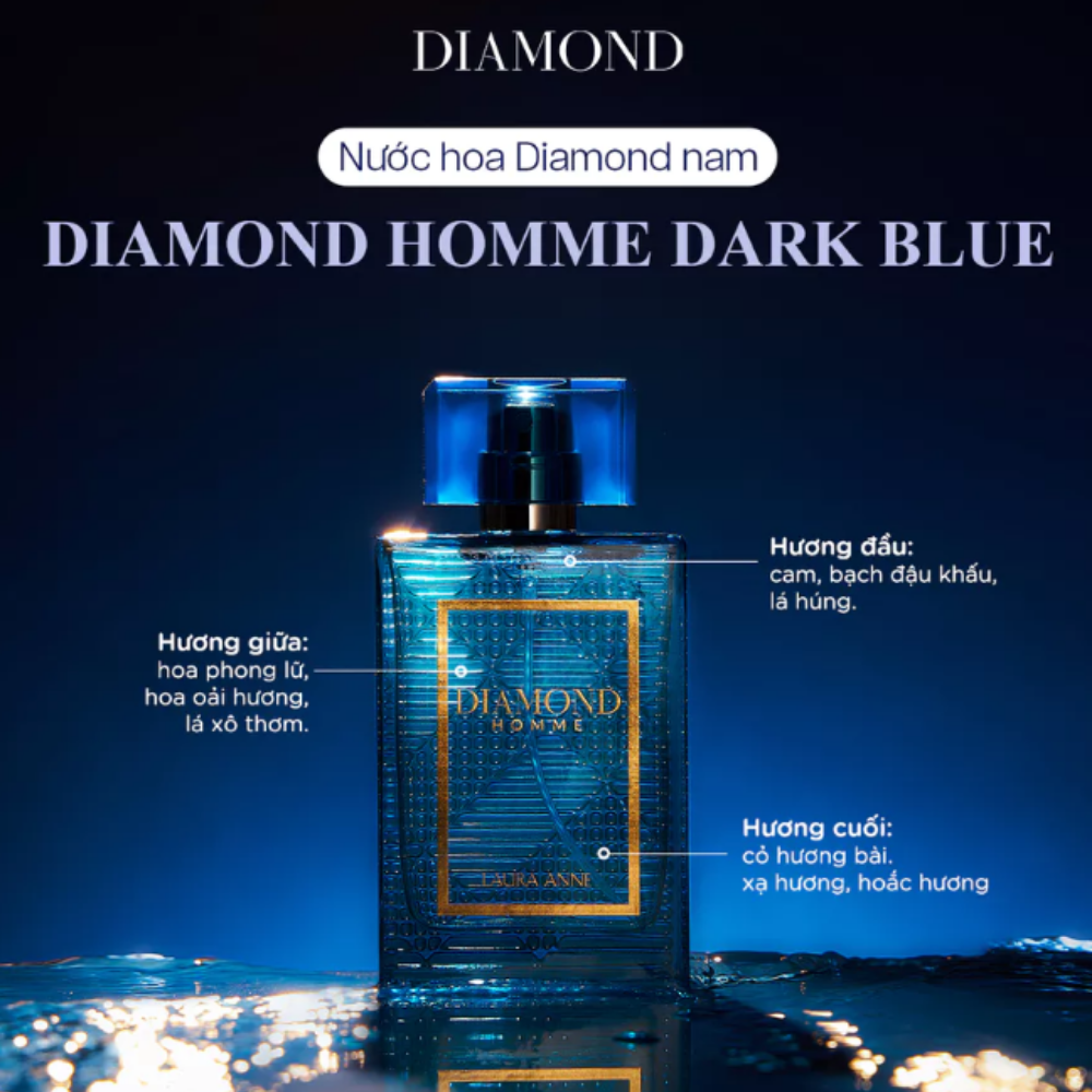 Nước Hoa Nam - Diamond Homme - 45ml (Dark Blue)