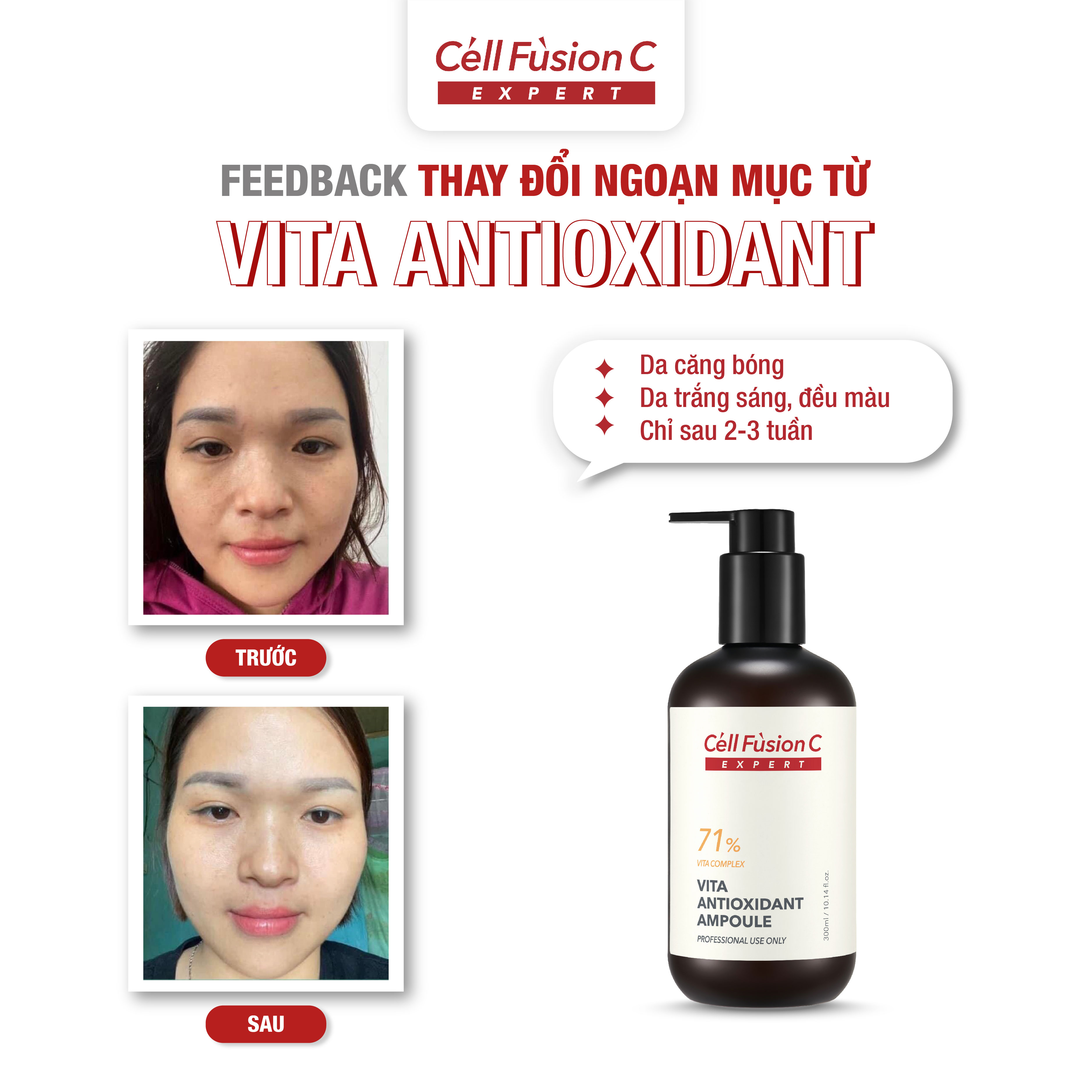 Ampoule dưỡng trắng và ngăn ngừa lão hóa Cell Fusion C Expert Vita Antioxidant Ampoule 300ml