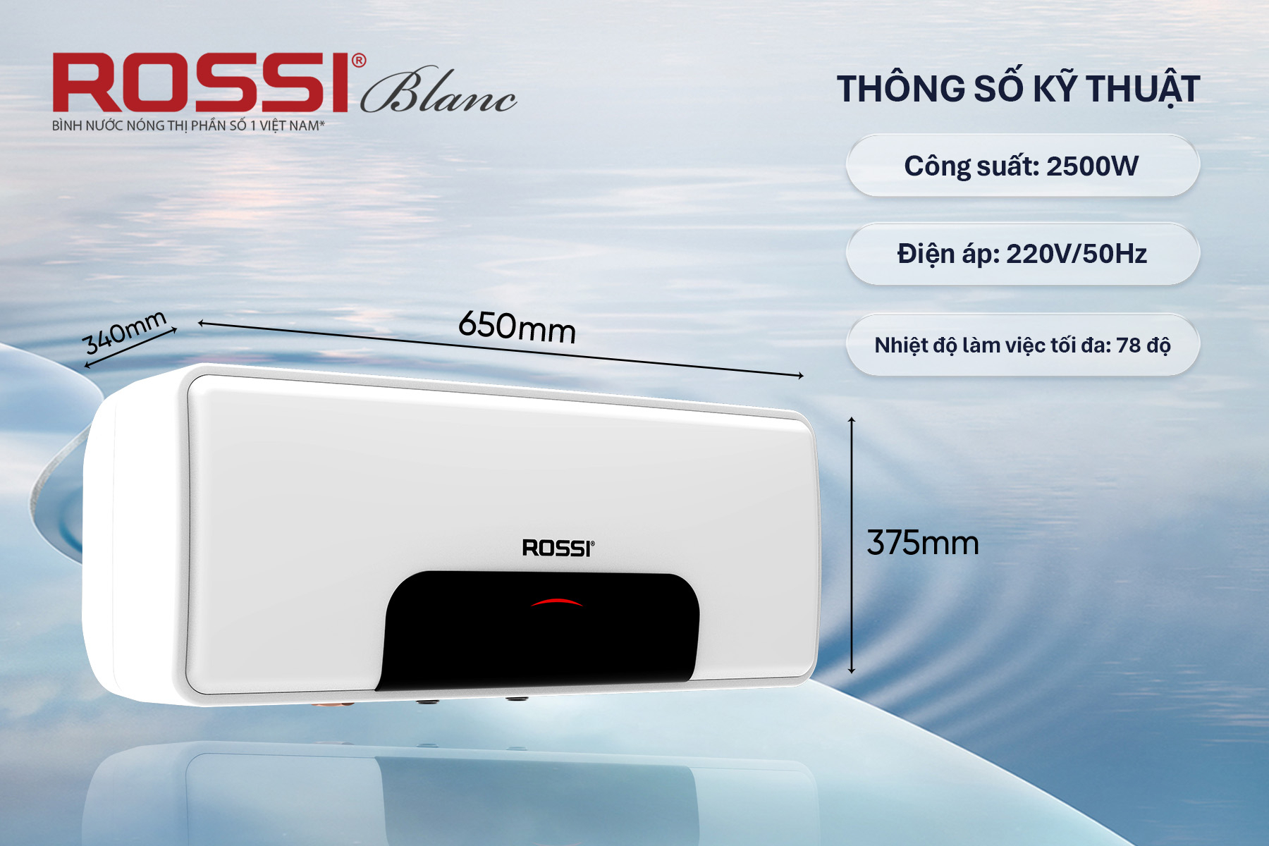 Bình nước nóng ROSSI BLANC RBC 15LSL