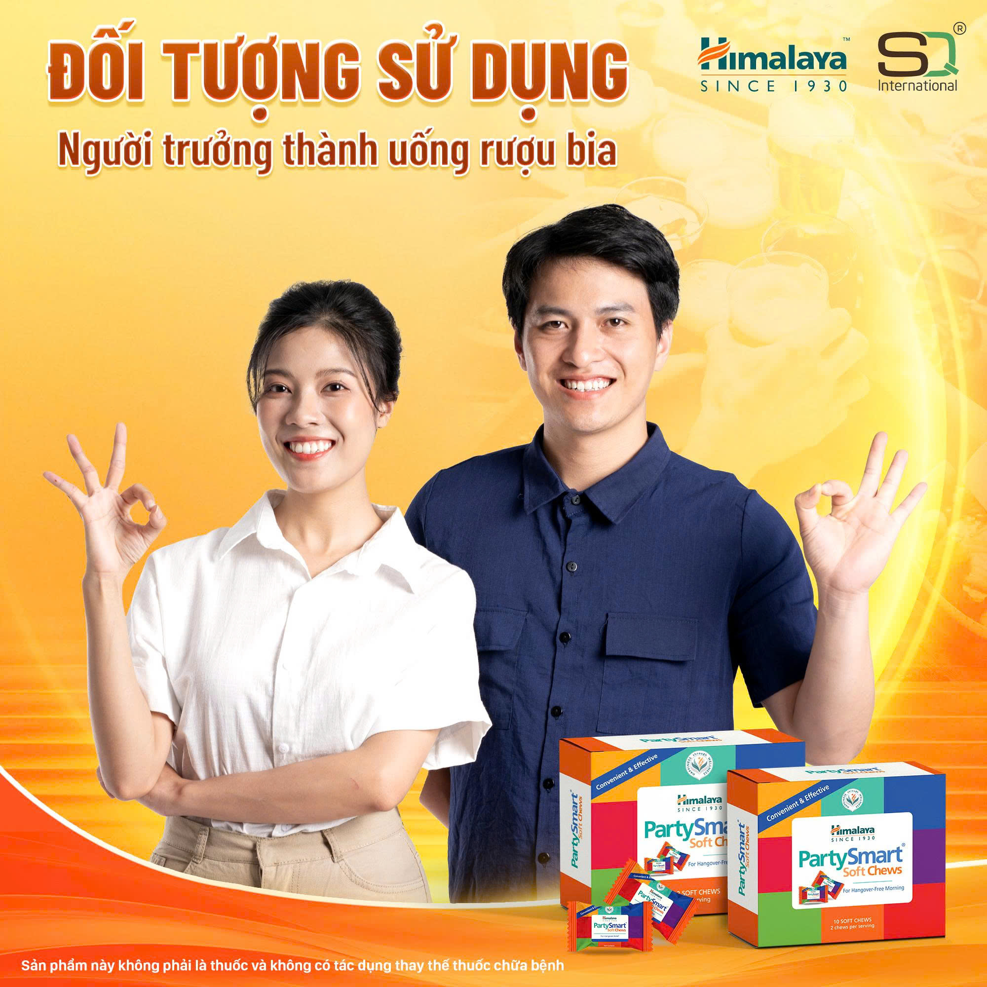 Combo 3 hộp 2 viên Kẹo giải rượu Party Smart hỗ trợ giảm buồn nôn, khó chịu sau tiệc tùng