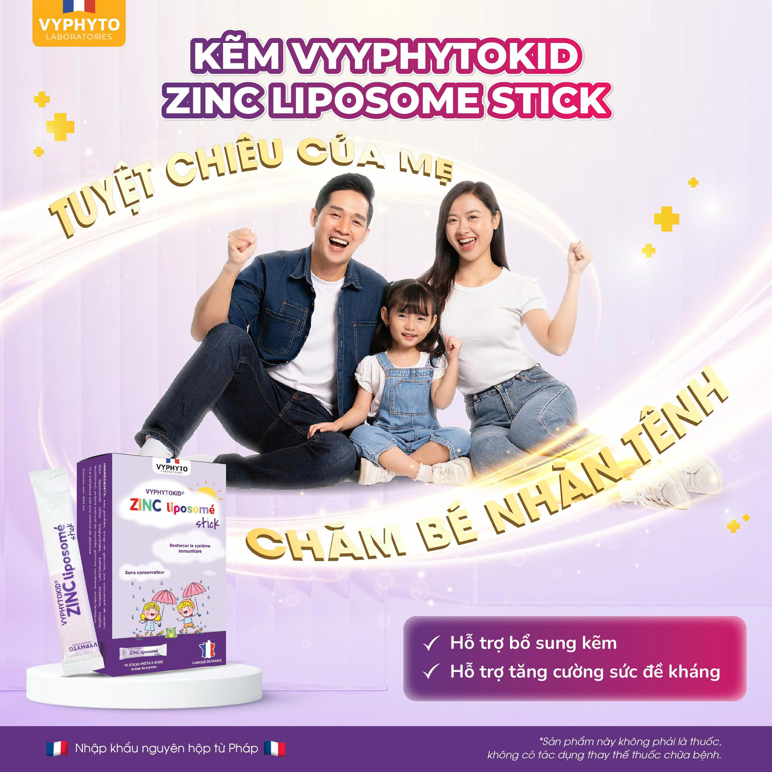 Thực phẩm bảo vệ sức khỏe VYPHYTOKID ZINC liposomé stick hỗ trợ bổ sung kẽm (hộp 14 gói) - 5