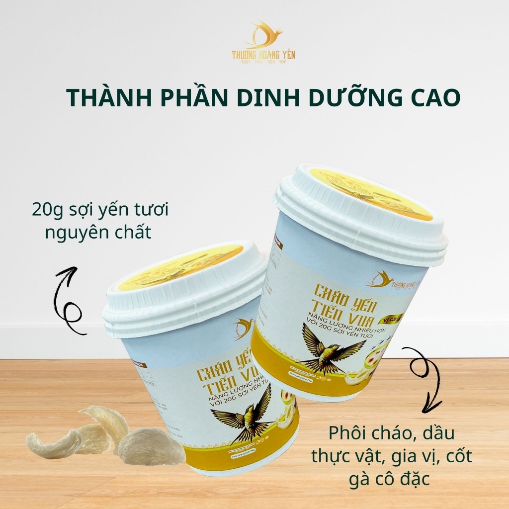Thùng 24 cốc Cháo Yến tiến vua vị cốt gà THƯỢNG HOÀNG YẾN 20gr