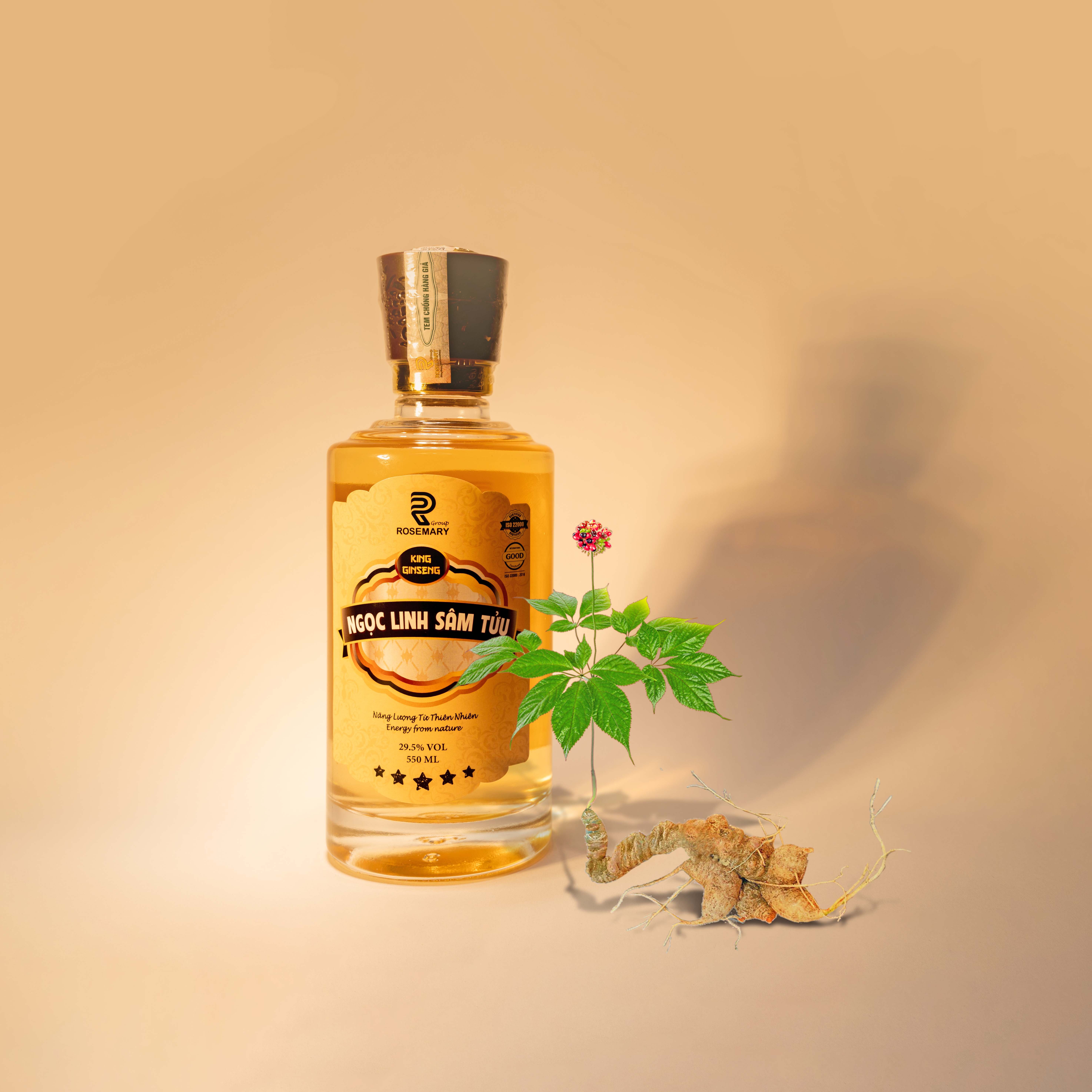 Rượu sâm NGỌC LINH SÂM TỬU GOLD (chai 550ml) - Phân phối chính hãng
