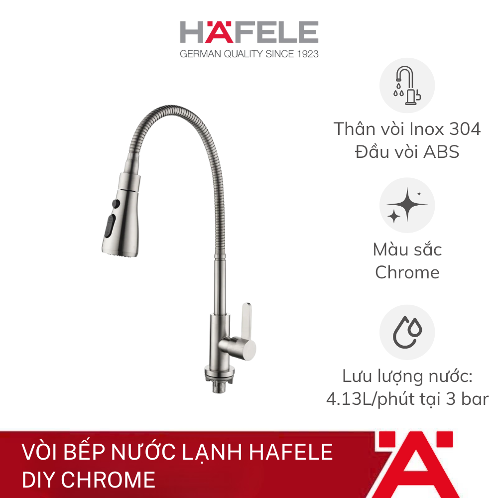 Vòi bếp HAFELE nước lạnh DIY Chrome