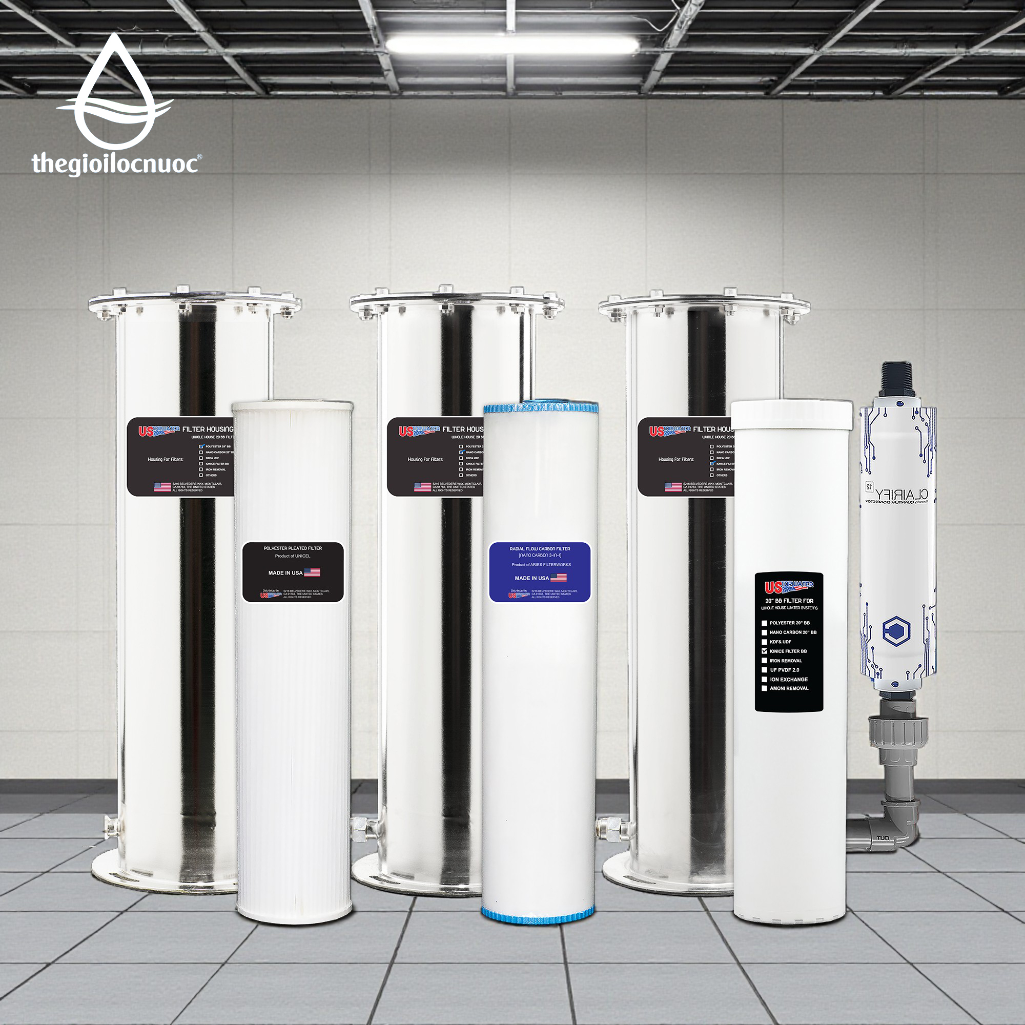 Bộ lọc tổng Mỹ USTOPWATER, model: Delux-1-US-QD