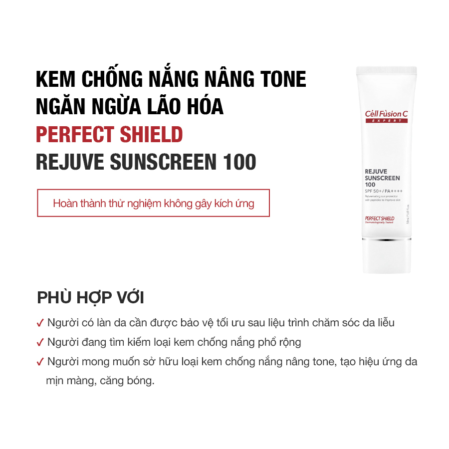 Kem Chống Nắng Bảo Vệ, Tái Tạo Da Cell Fusion C Expert Rejuve Sunscreen 100 SPF50+/ PA++++ 50ML