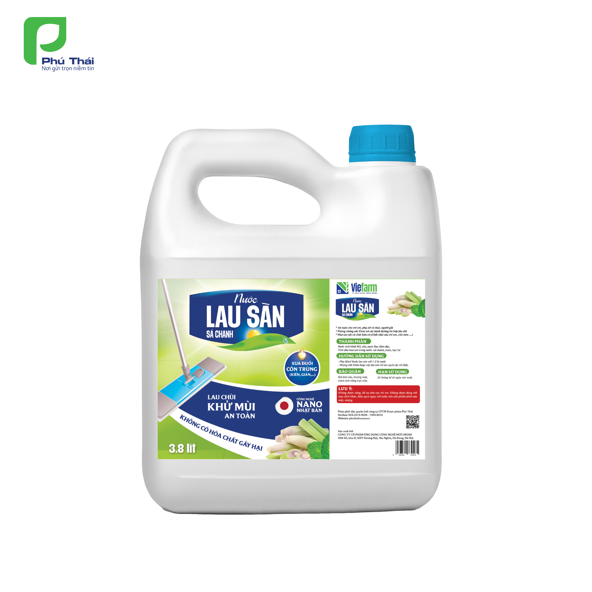 Nước lau sàn sả chanh VIEFARM 3,8 lít - 4