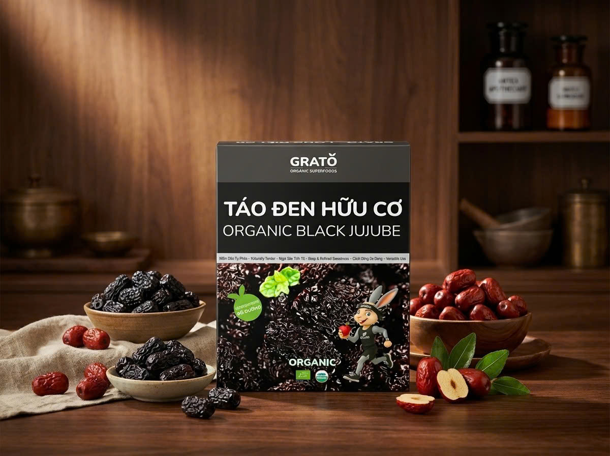 Táo Đen Hữu Cơ Grato 500g